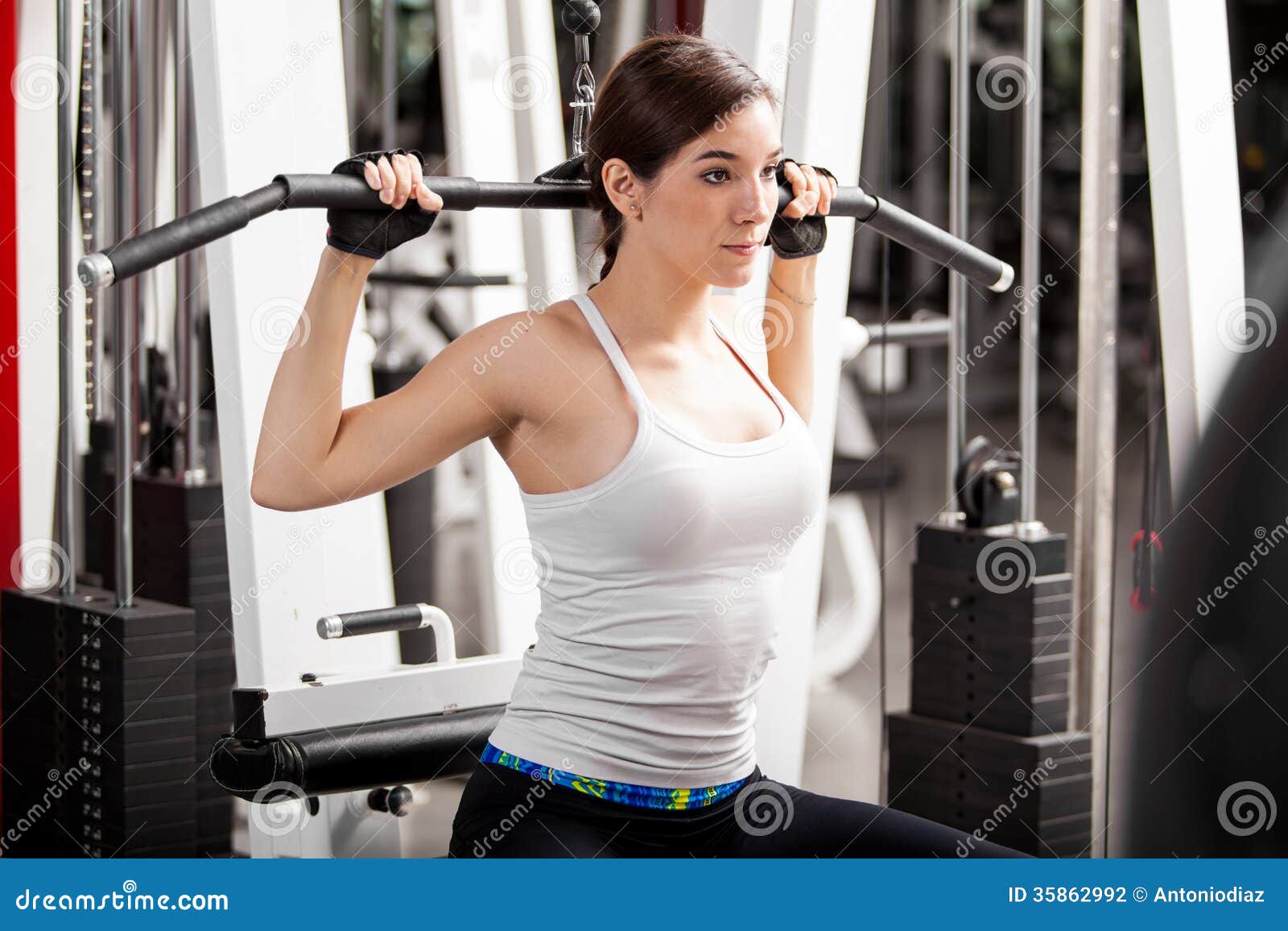 Focused on her gym routine stock photo. Image of lifestyle - 35862992