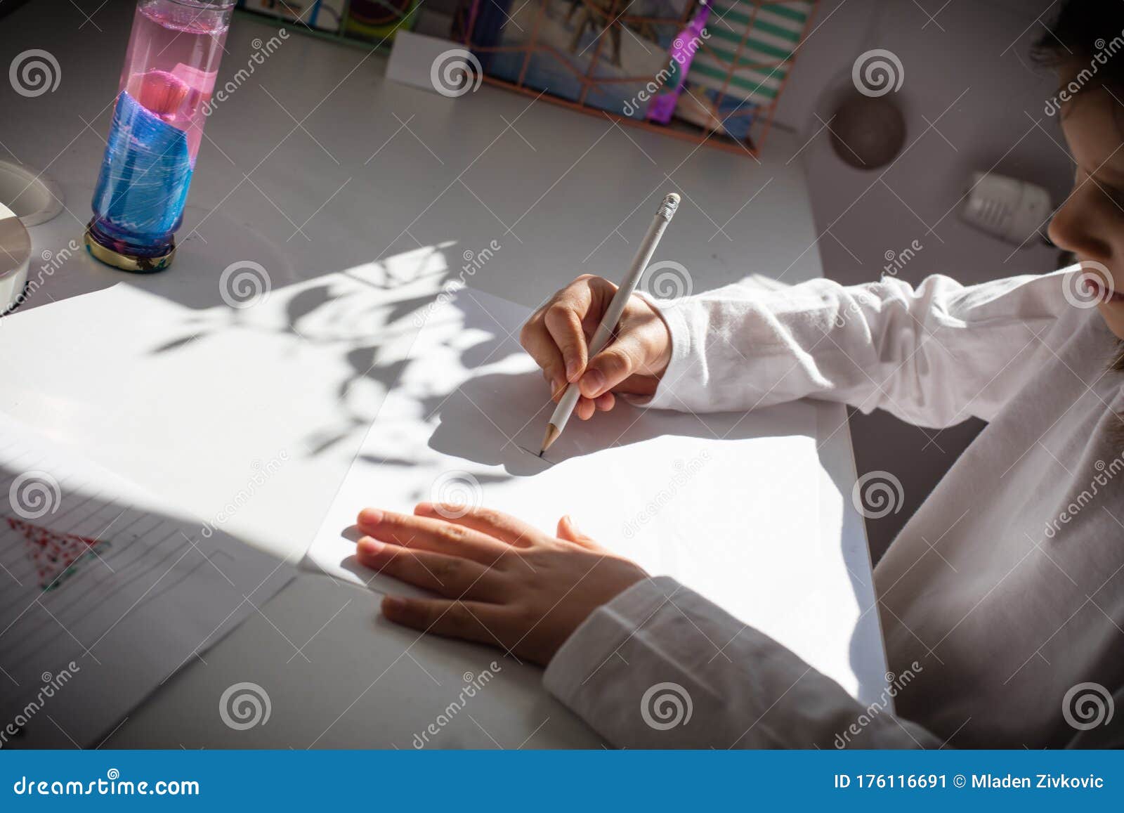 She is Focused on Her Learning Stock Image - Image of person, children ...