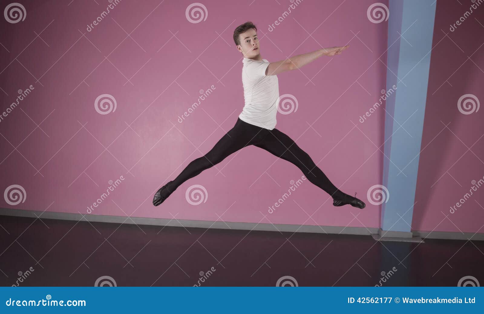 Focused Male Ballet Dancer Leaping Stock Image Image 42562177