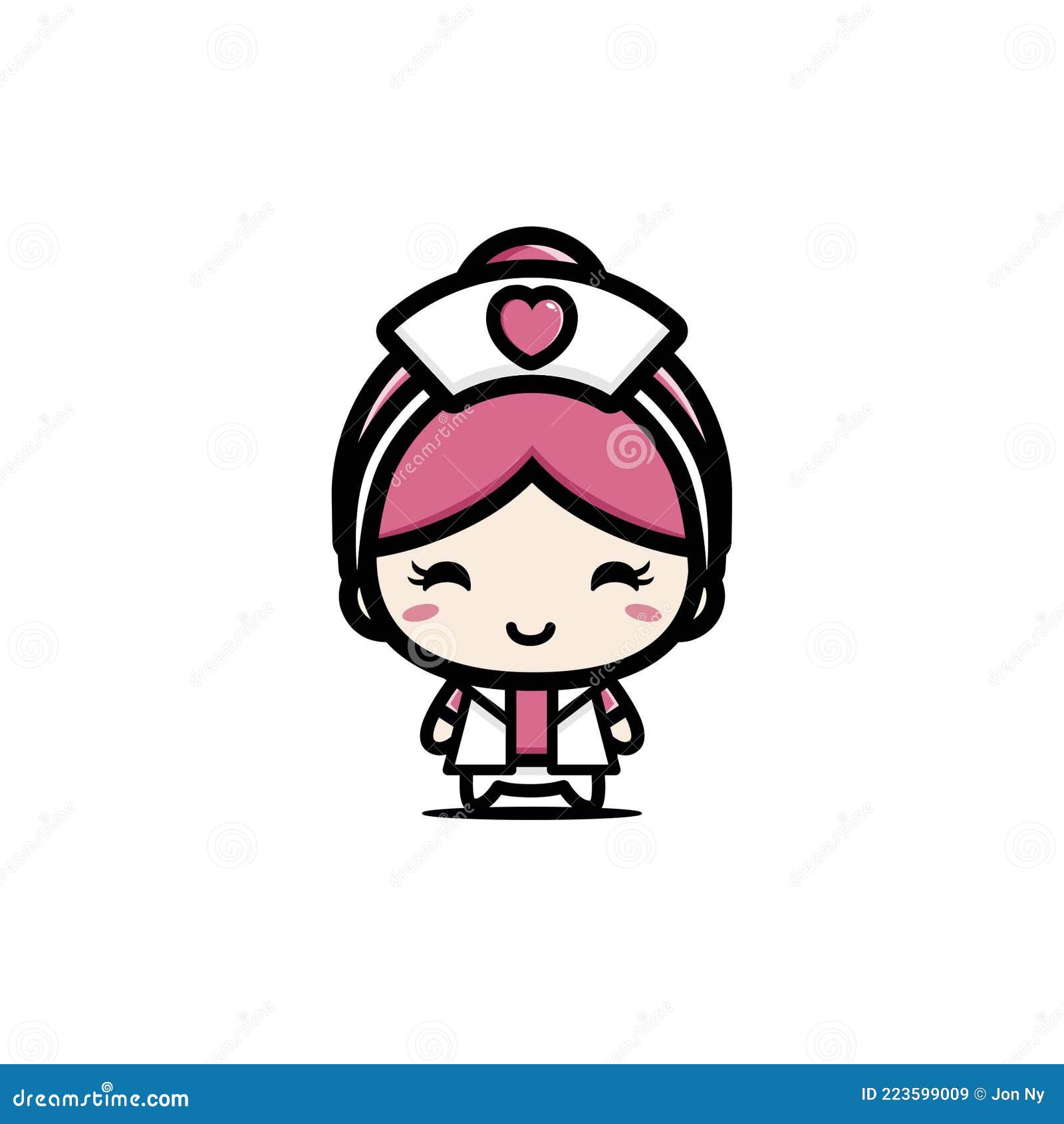 Vetor De Enfermeira De Personagem De Desenho Animado Fofo