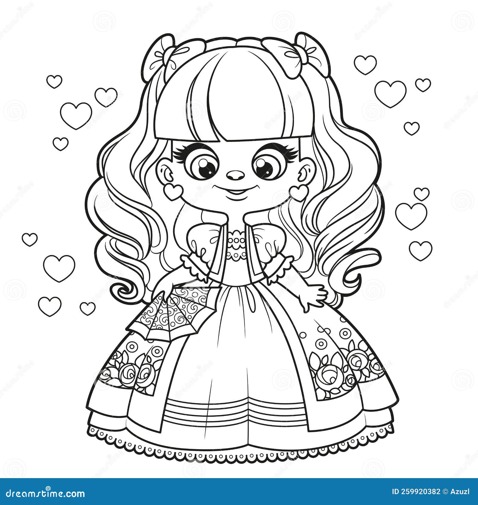 Desenho de Princesa fofa para colorir  Desenhos para colorir e imprimir  gratis