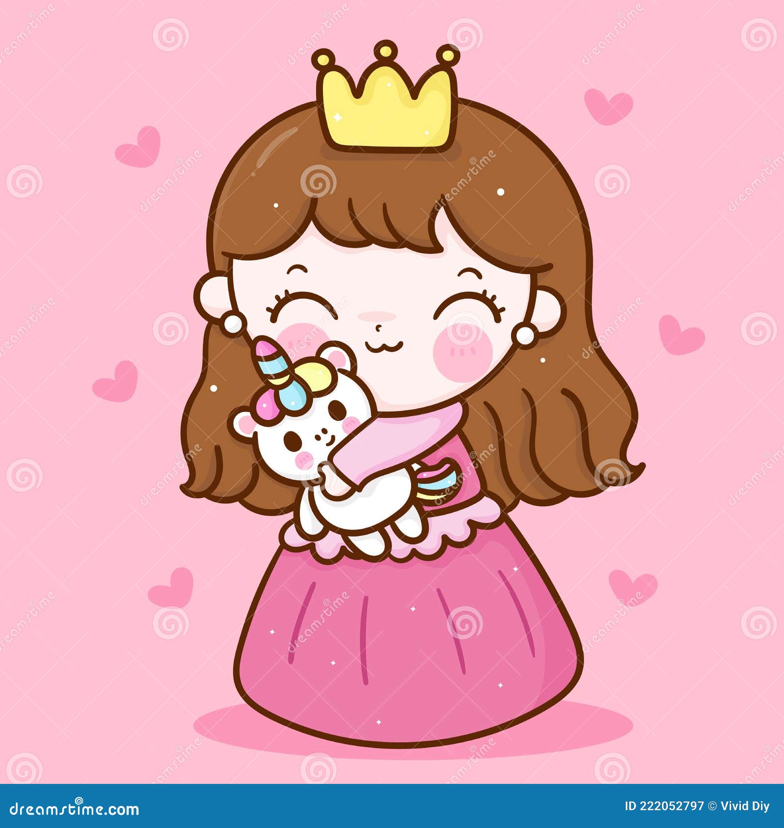 Fofinha Princesa Desenho Abraçando Fada Unicórnio Bicho-peludo Kawaii  Ilustração do Vetor - Ilustração de logotipo, cartoon: 222052797