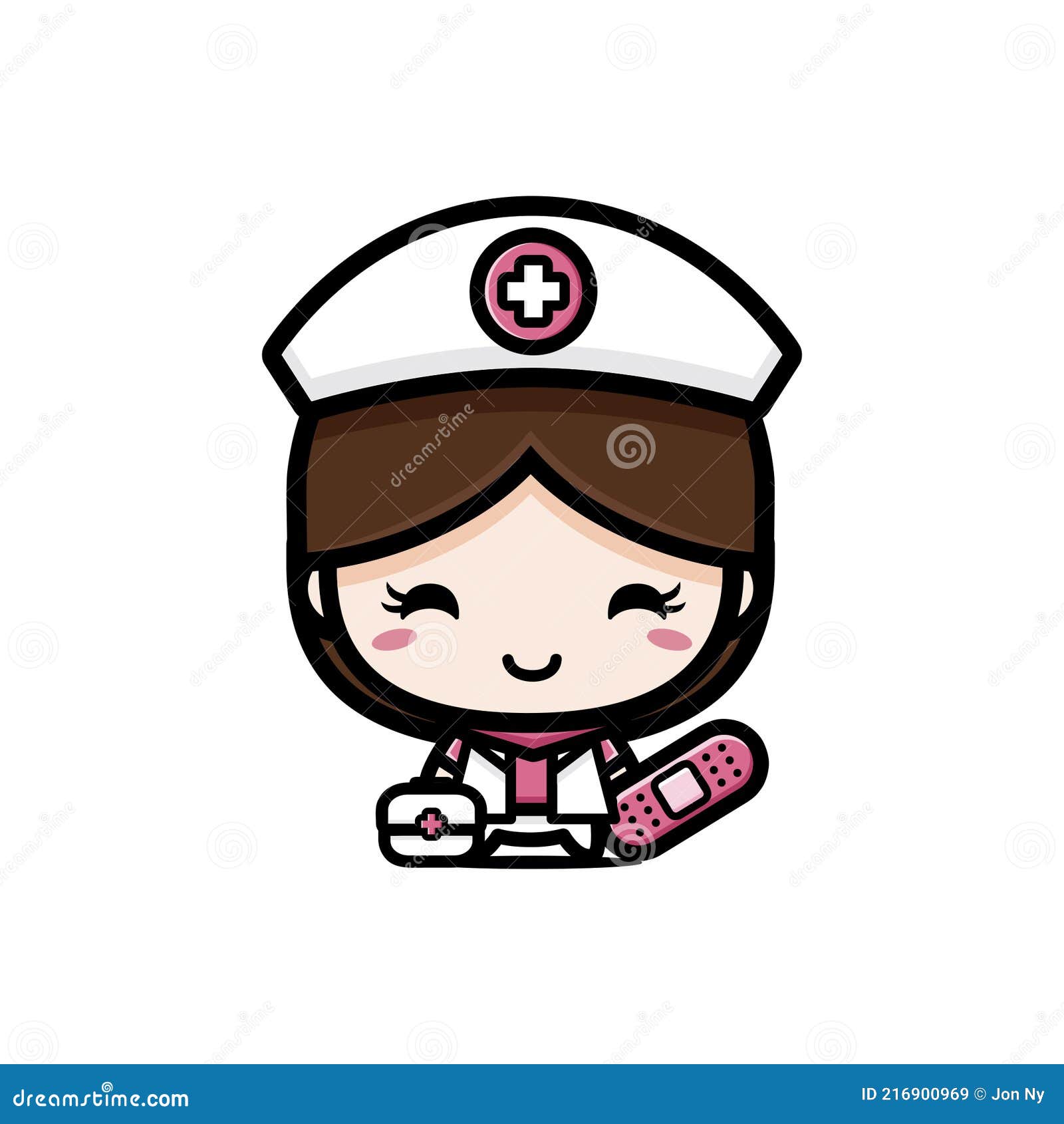 Fofo De Enfermeira Médica Personagem De Desenho Animado No Estilo