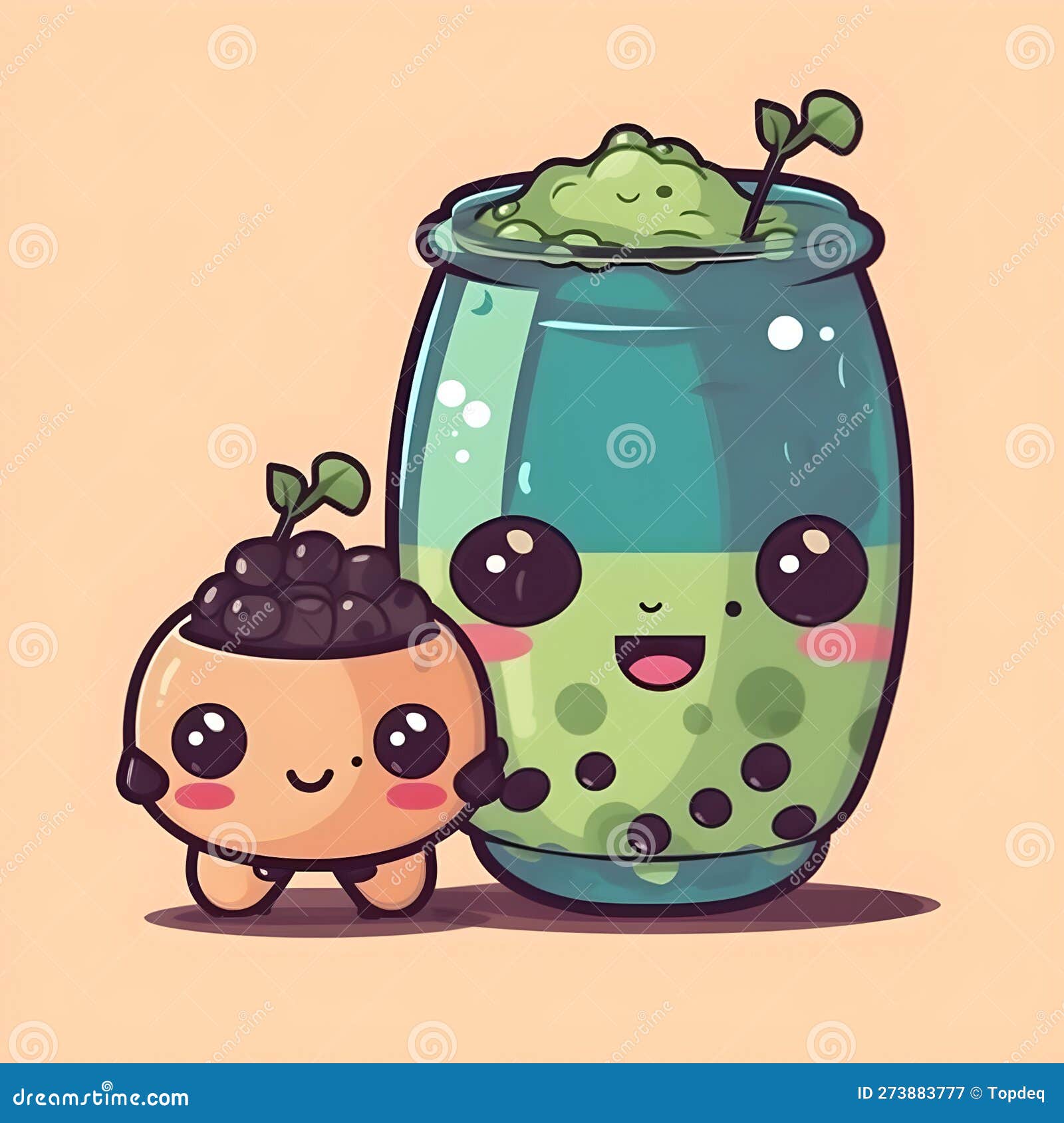 Fofo Kawaii Bubble Tea Bebe Personagens De Desenho Animado