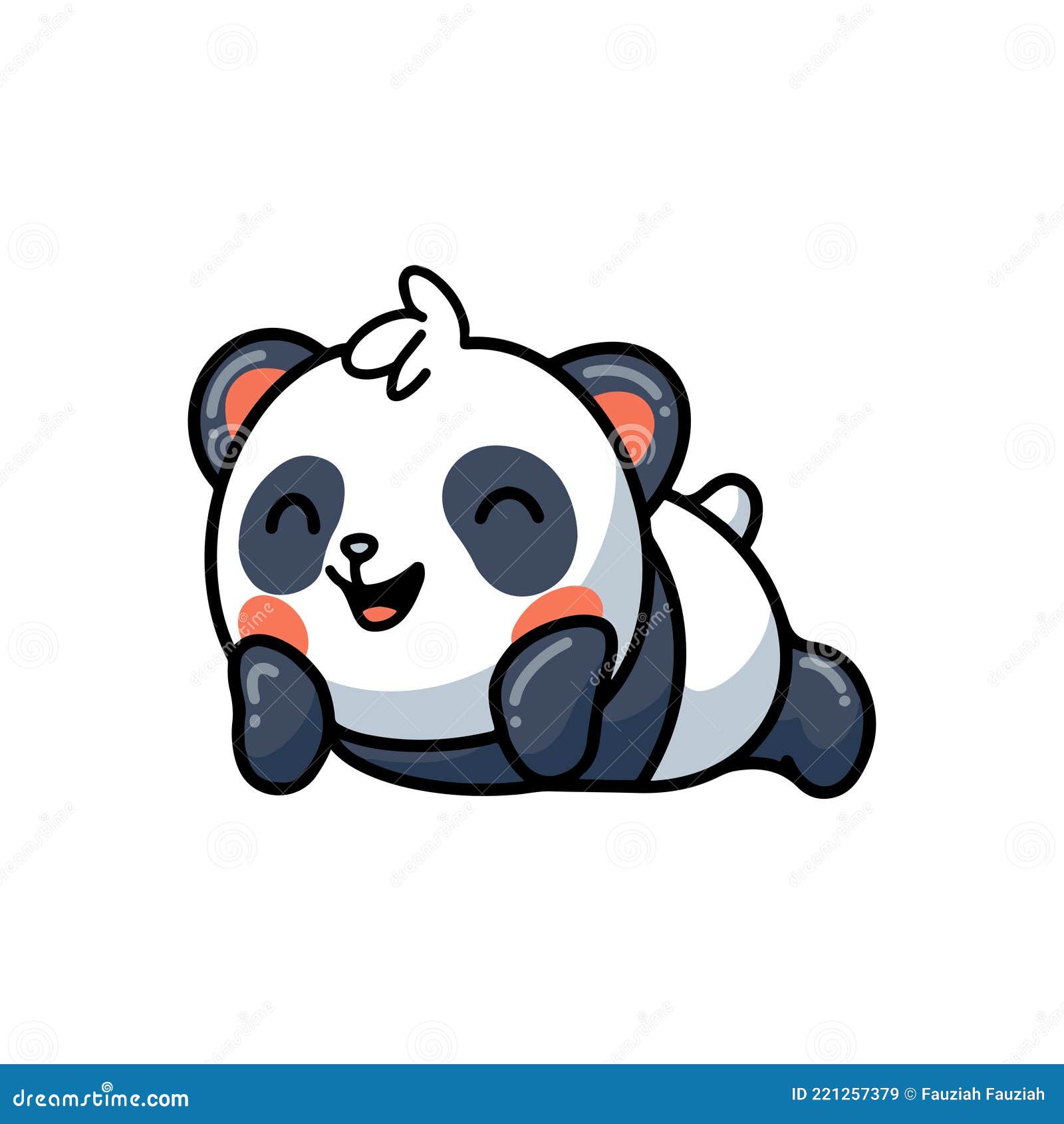 Fofo Panda Deitado No Desenho Animado Ilustração do Vetor - Ilustração de  chinês, rabisco: 221257379