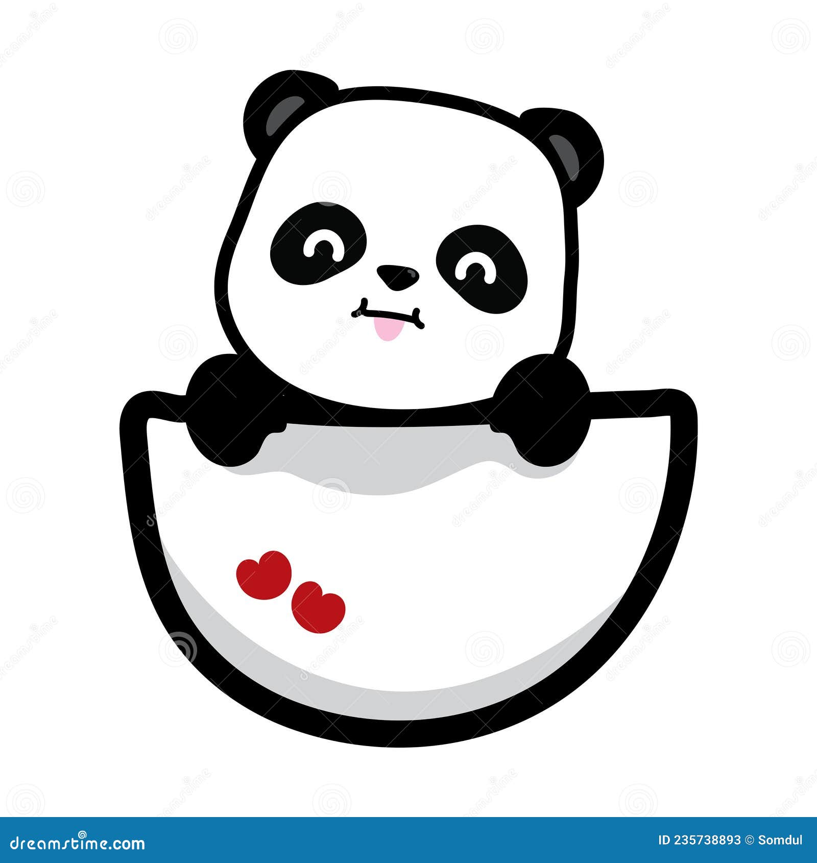 Fofo Panda Fica No Bolso Cara Sorridente Bonitinho Desenho Simples De Um  Bebê Panda Urso Branco Sobre Fundo Pequeno Ilustração Stock - Ilustração de  fundo, projeto: 235738893