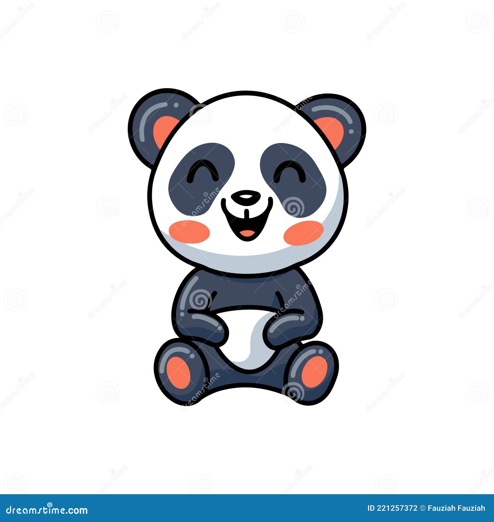 Fofo Pequeno Desenho Animado Panda Ilustração do Vetor - Ilustração de  bebê, gordinho: 221257372