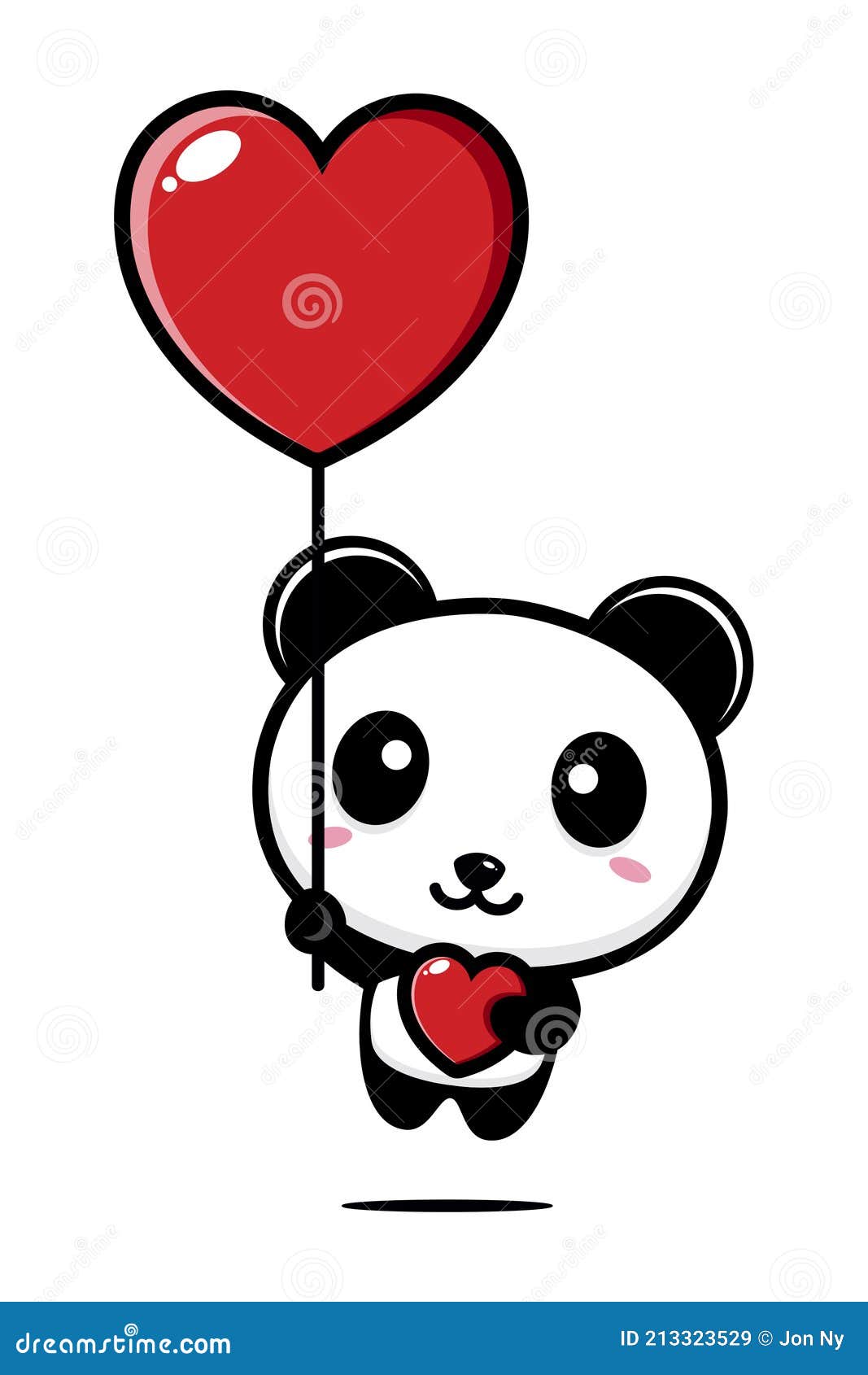 COMO DESENHAR UM PANDA SEGURANDO UM CORAÇÃO KAWAII 