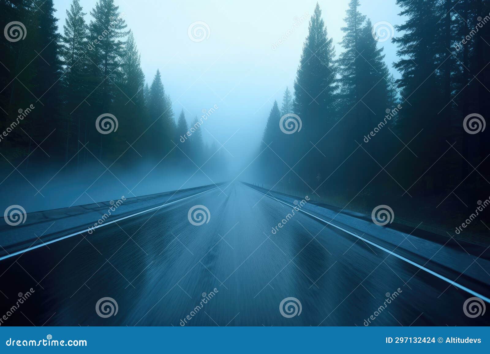 Fogcovered Windshield with Road Visible through it Stock Photo Image