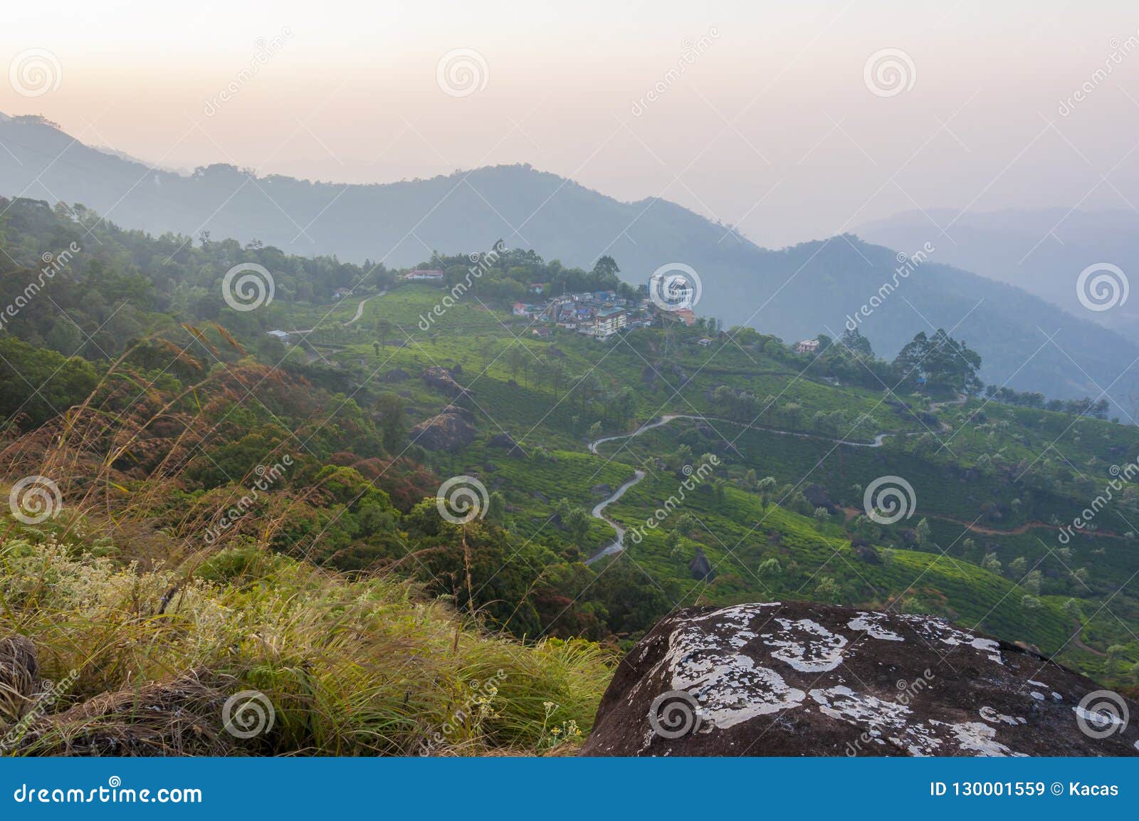 Sunrise Above Munnar Mountains Stock Image - Image of countryside ...