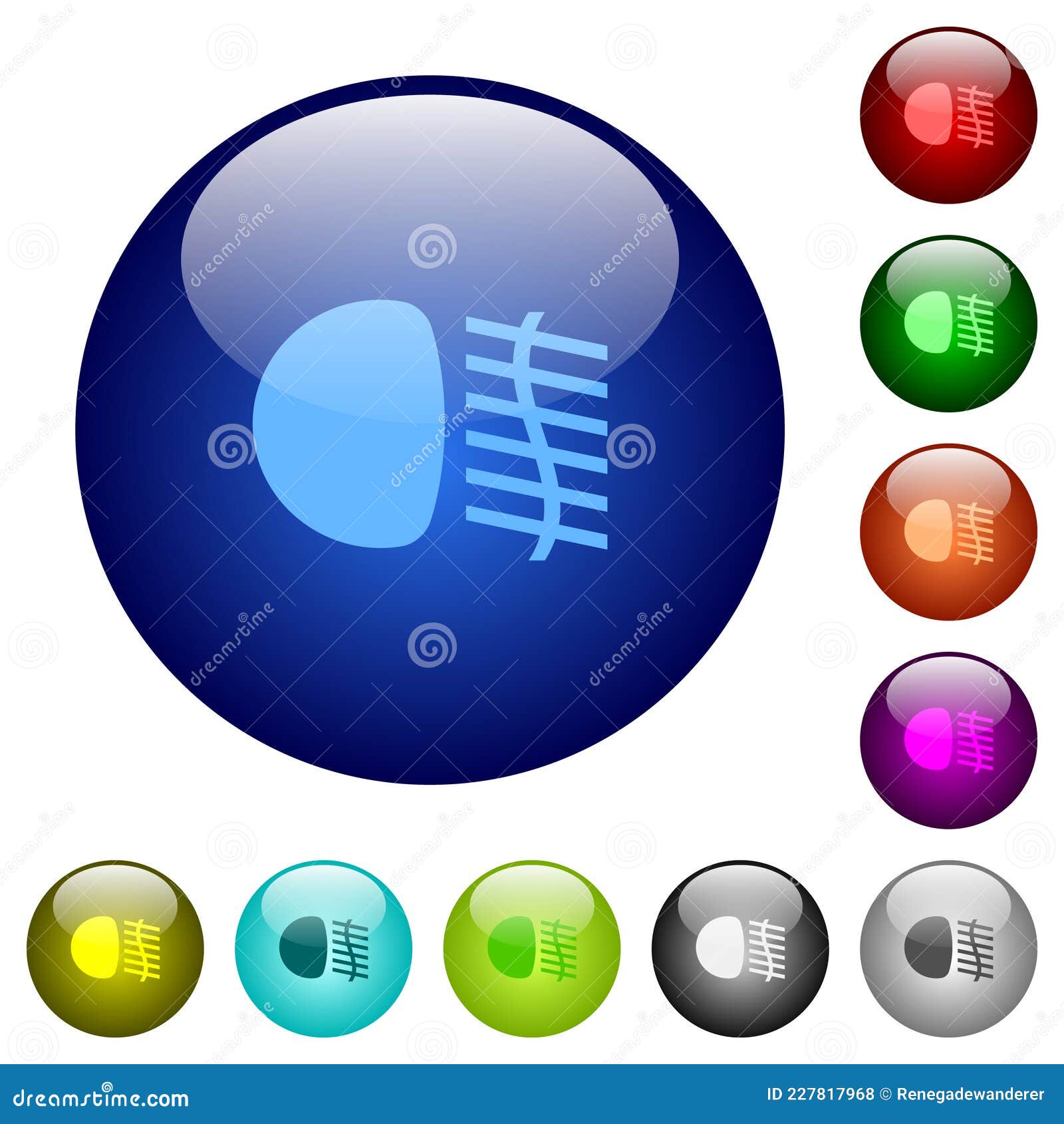 fog lights color glass buttons