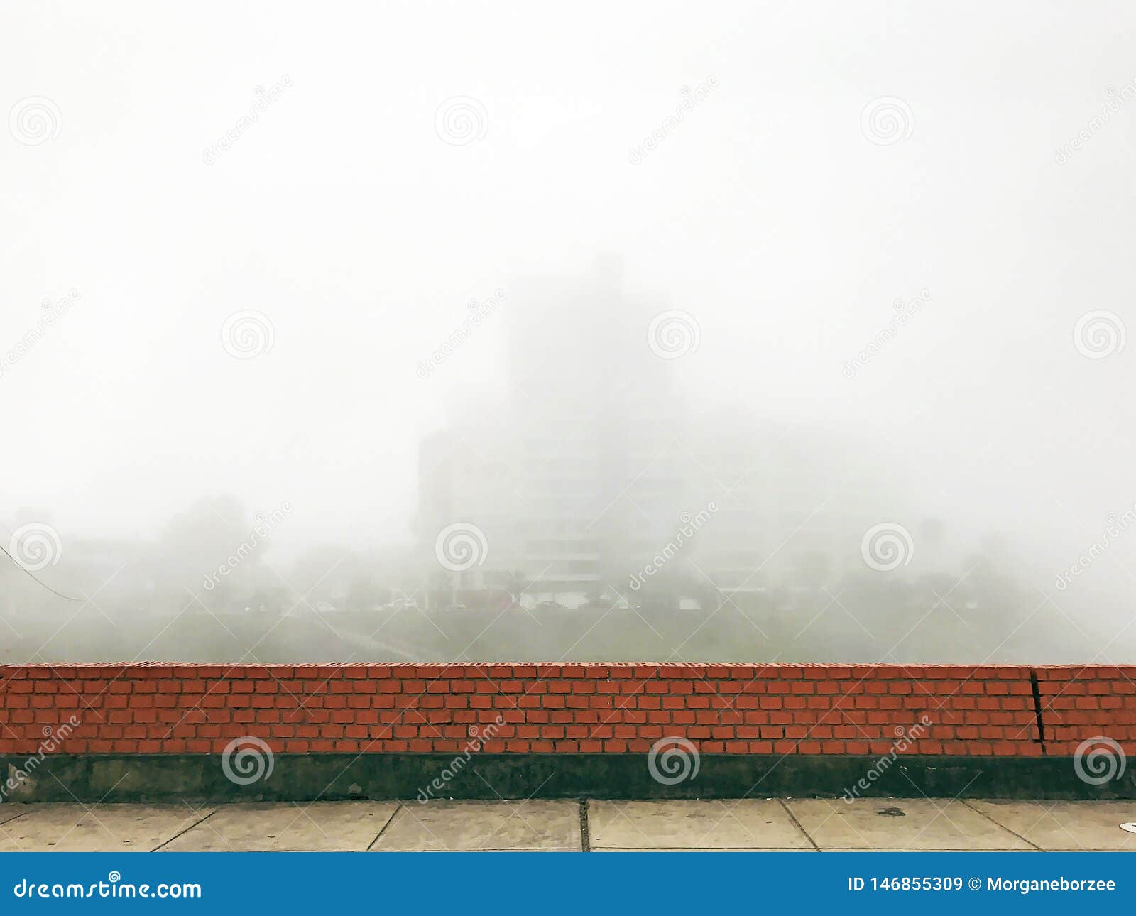 foggy day in bajada armendariz, a winter morning with intense fog in miraflores