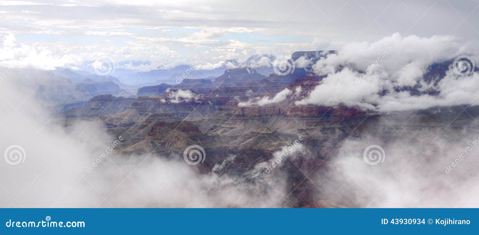 Foggy Grand Canyon after storm.