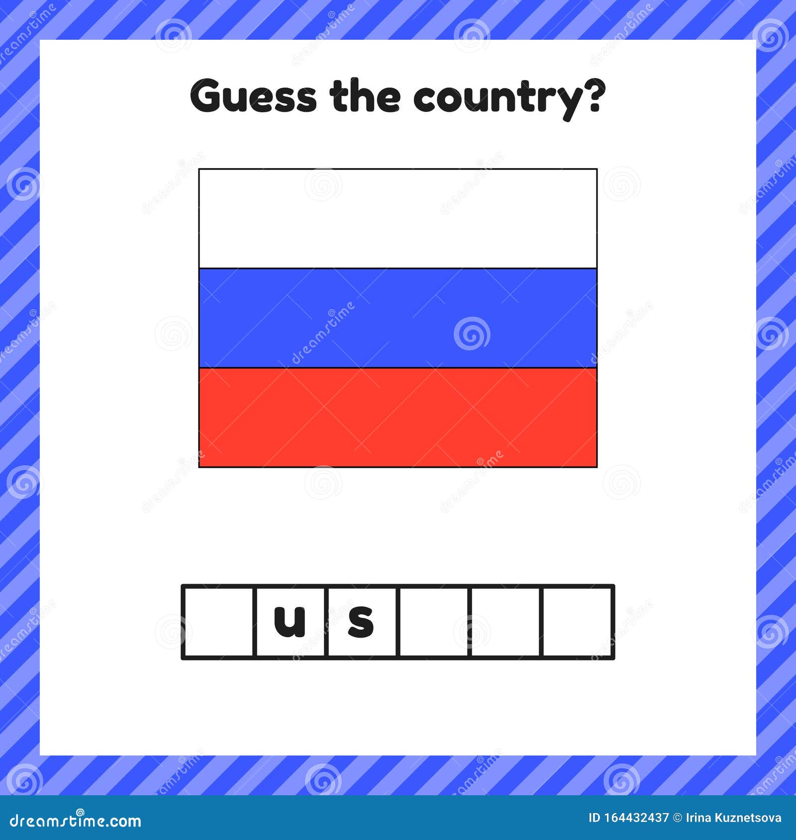 Foglio di lavoro sulla geografia per bambini in età prescolare e scolastica bandiera russa Cuocere il paese Illustrazione vettoriale