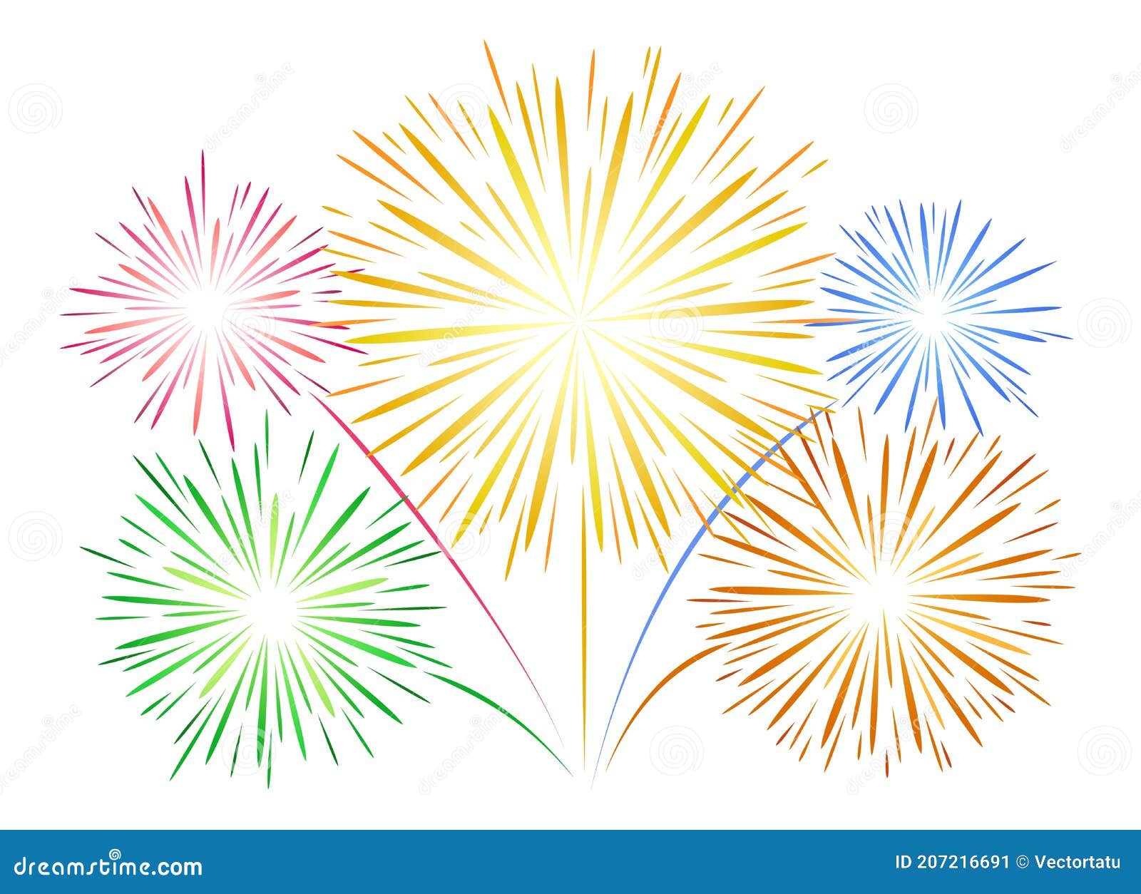 Fogos De Artifício Simples Em Branco Ilustração Stock - Ilustração de  festivo, forma: 207216691