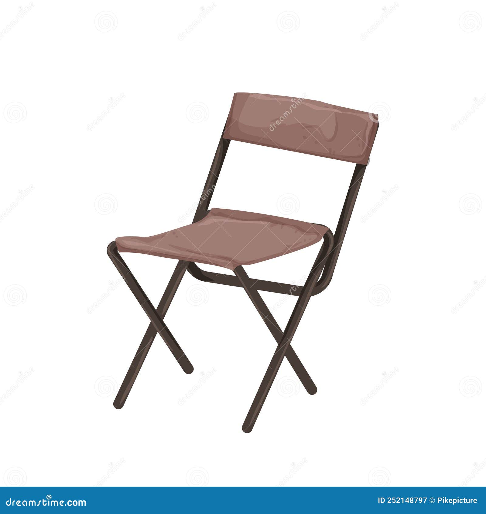 Foldable Folding Chair Cartoon Vector Illustration Stock Illustration