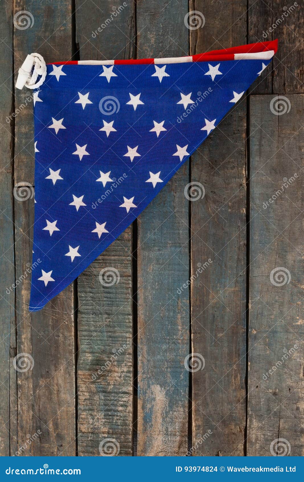 Folded American Flag on Wooden Table Stock Photo Image of states