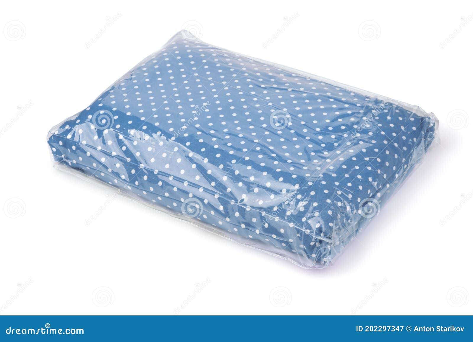Folded Bedding Set in Plastic Storage Bag Stock Image Image of cover