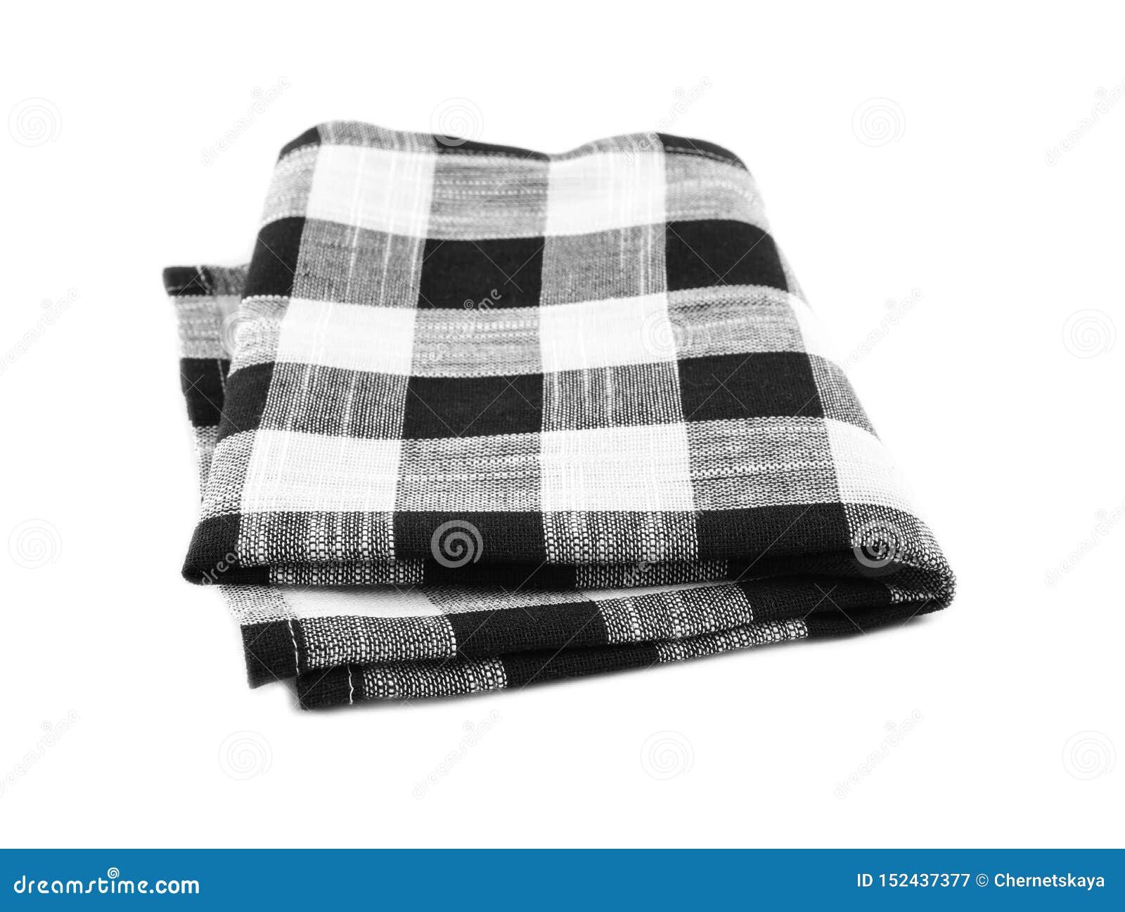 Folded Black Checkered Kitchen Towel Stock Image Image of housework, kitchen 152437377