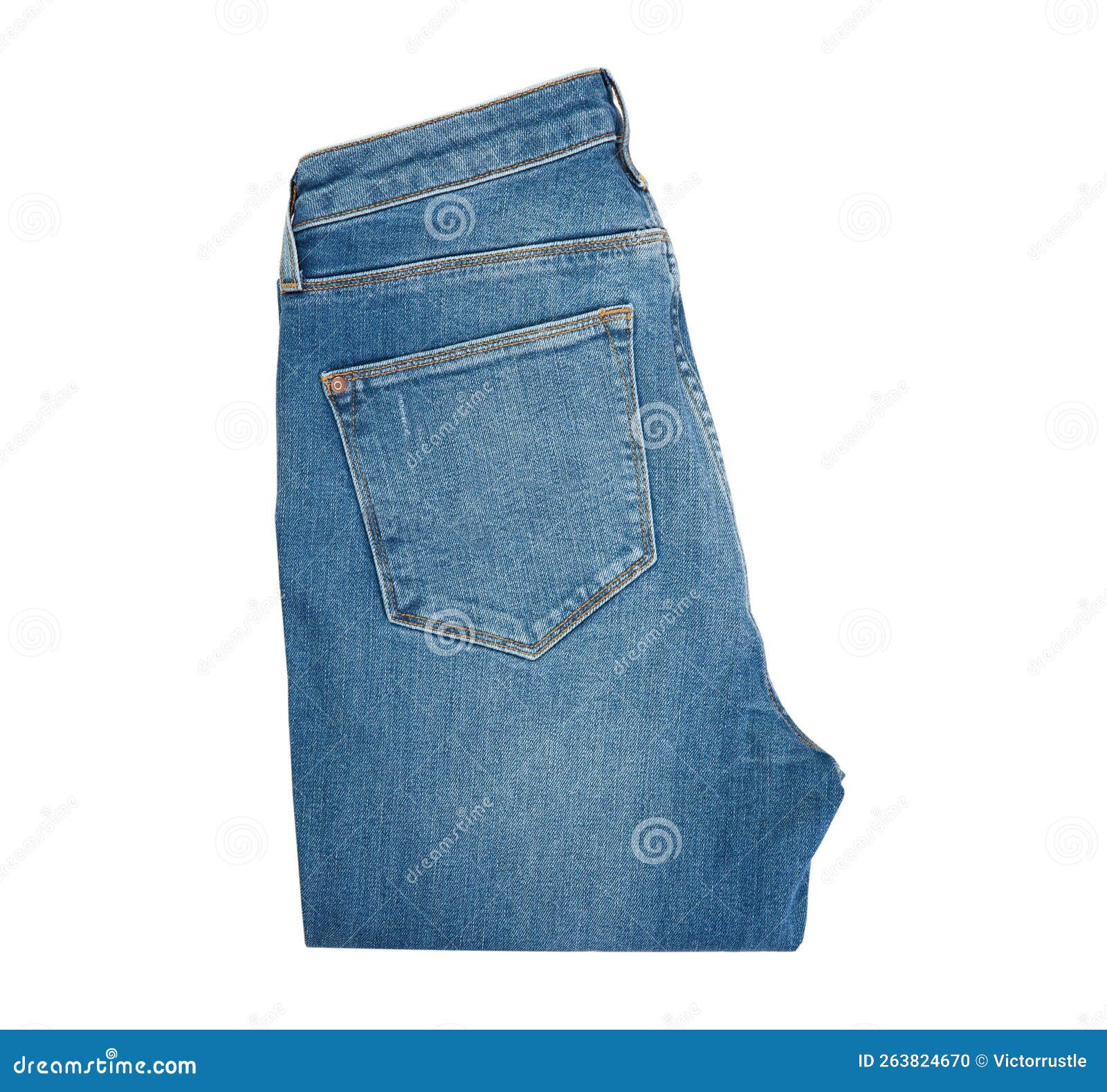 Folded Blue Jean Isolated on White Background Stock Photo - Image of ...