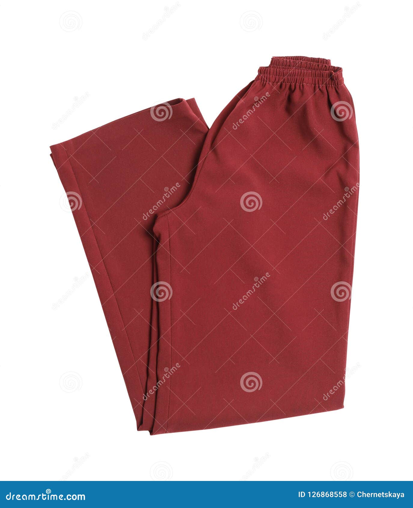 Folded Chef`s Pants on White Background. Stock Photo Image of cotton