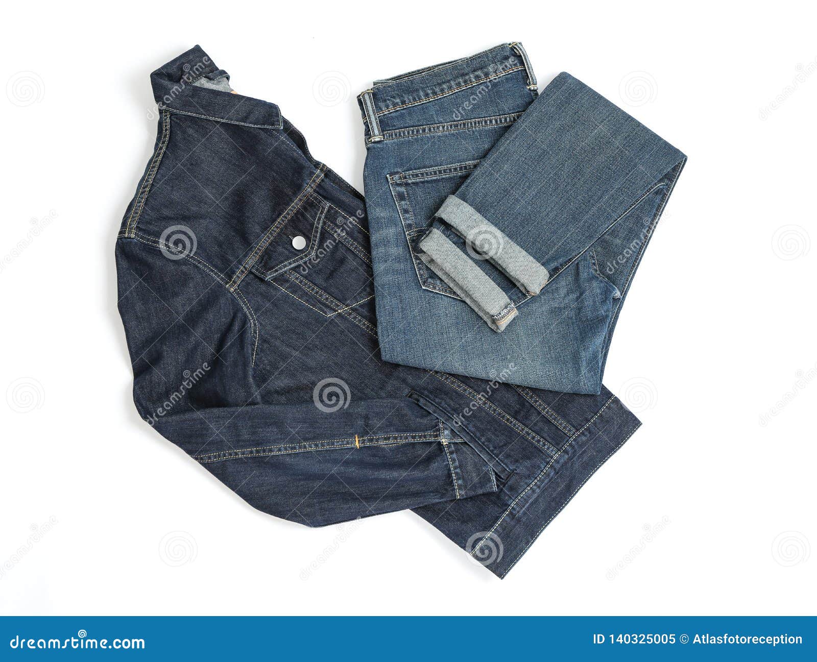 Folded Denim Jacket And Jeans Royalty-Free Stock Photography ...