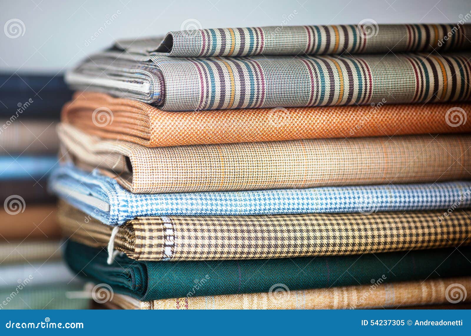 Folded Fabrics in a Neat Stack Stock Image Image of rolls, clothing