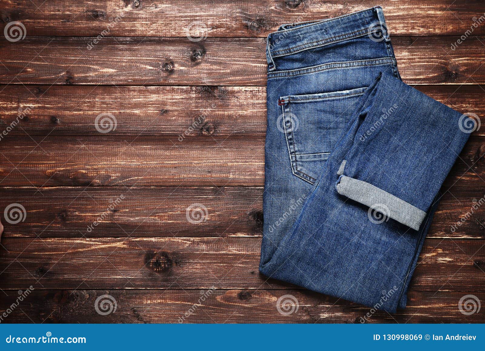 Folded jeans stock image. Image of table, pocket, cloth - 130998069