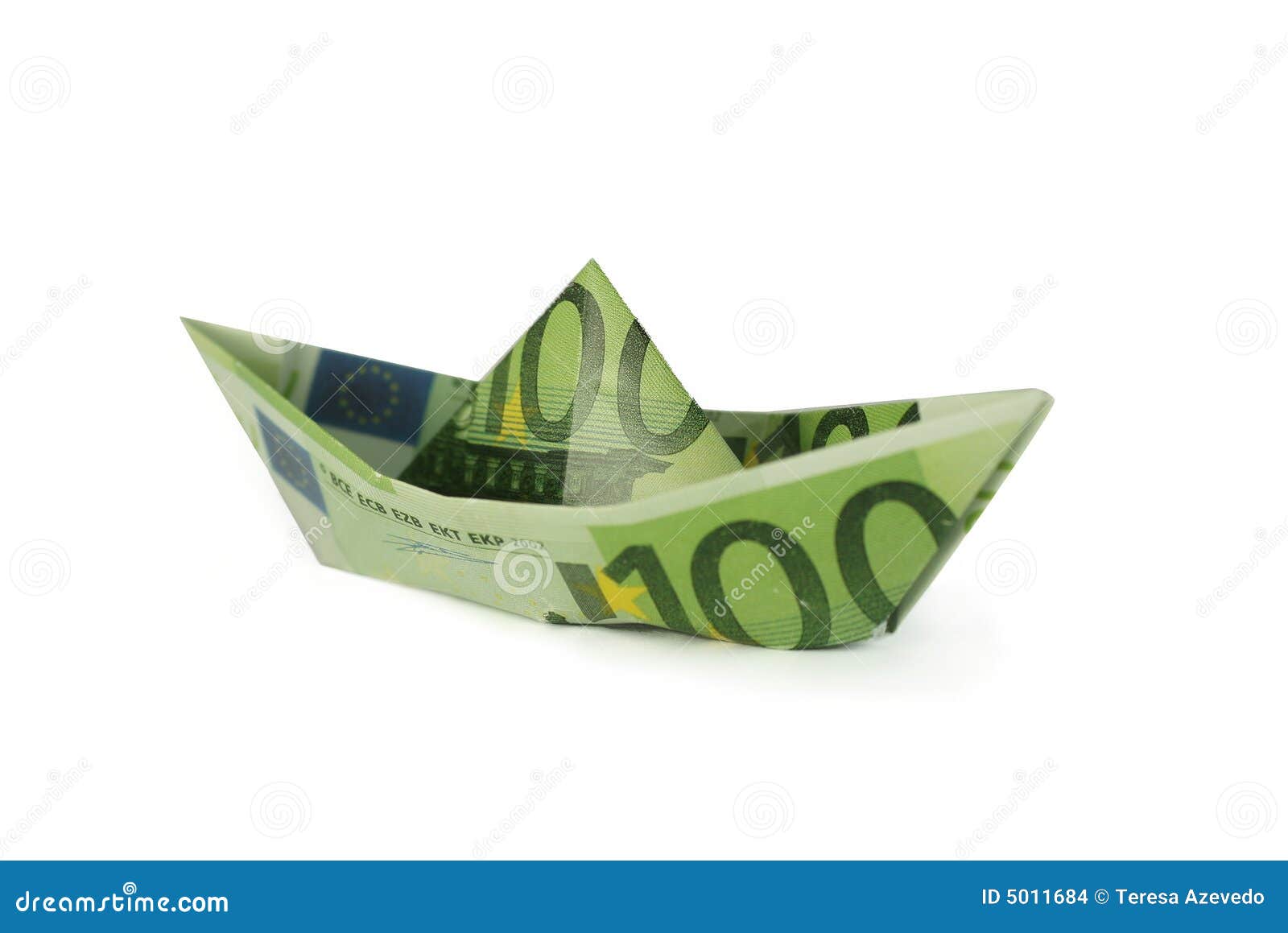 Folded Money Boat Stock Images - Image: 5011684
