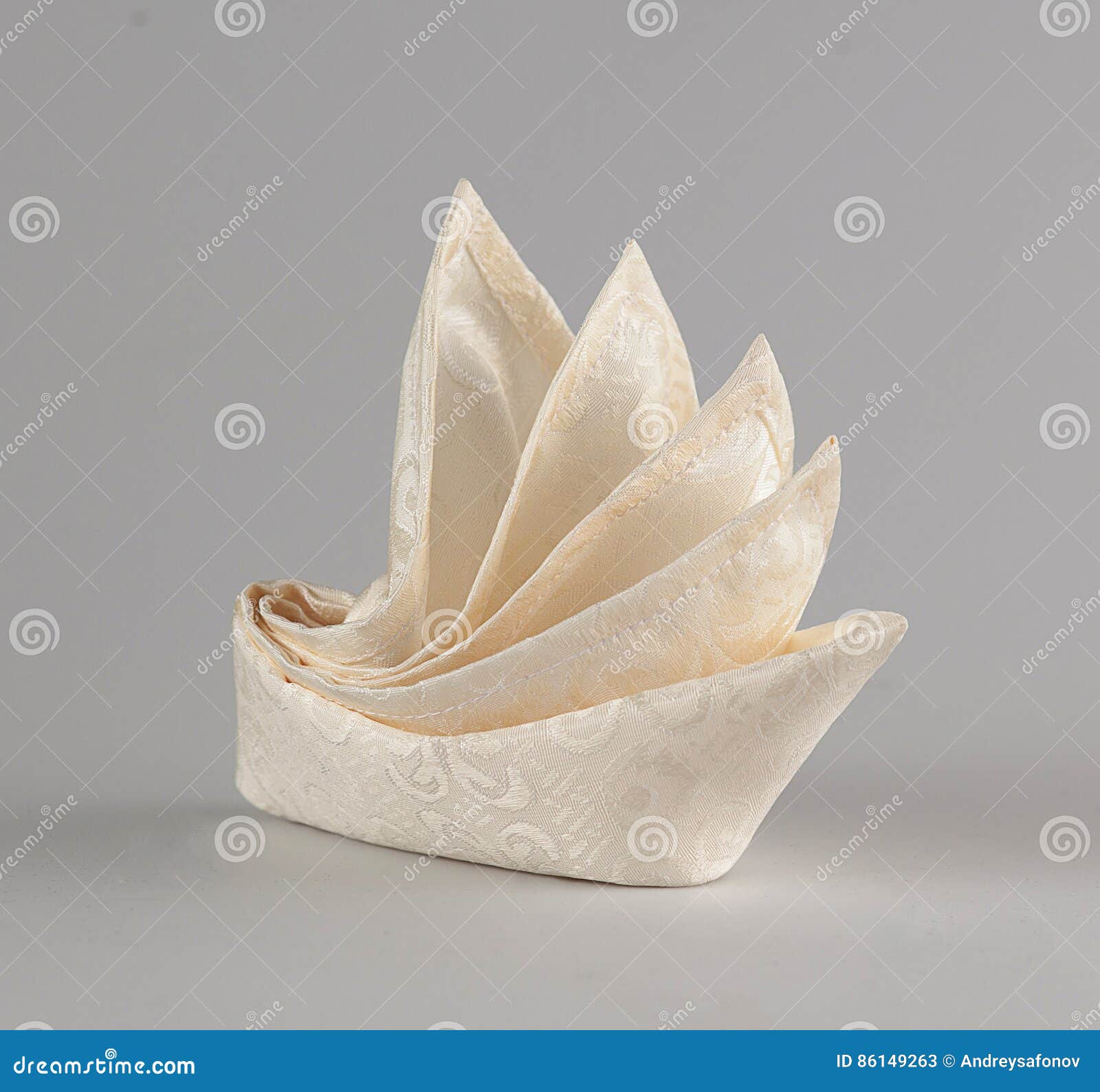 folded napkins of cloth for banquets and restaurants