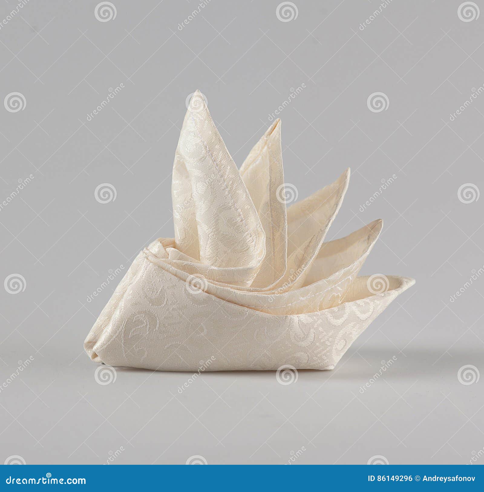 folded napkins of cloth for banquets and restaurants