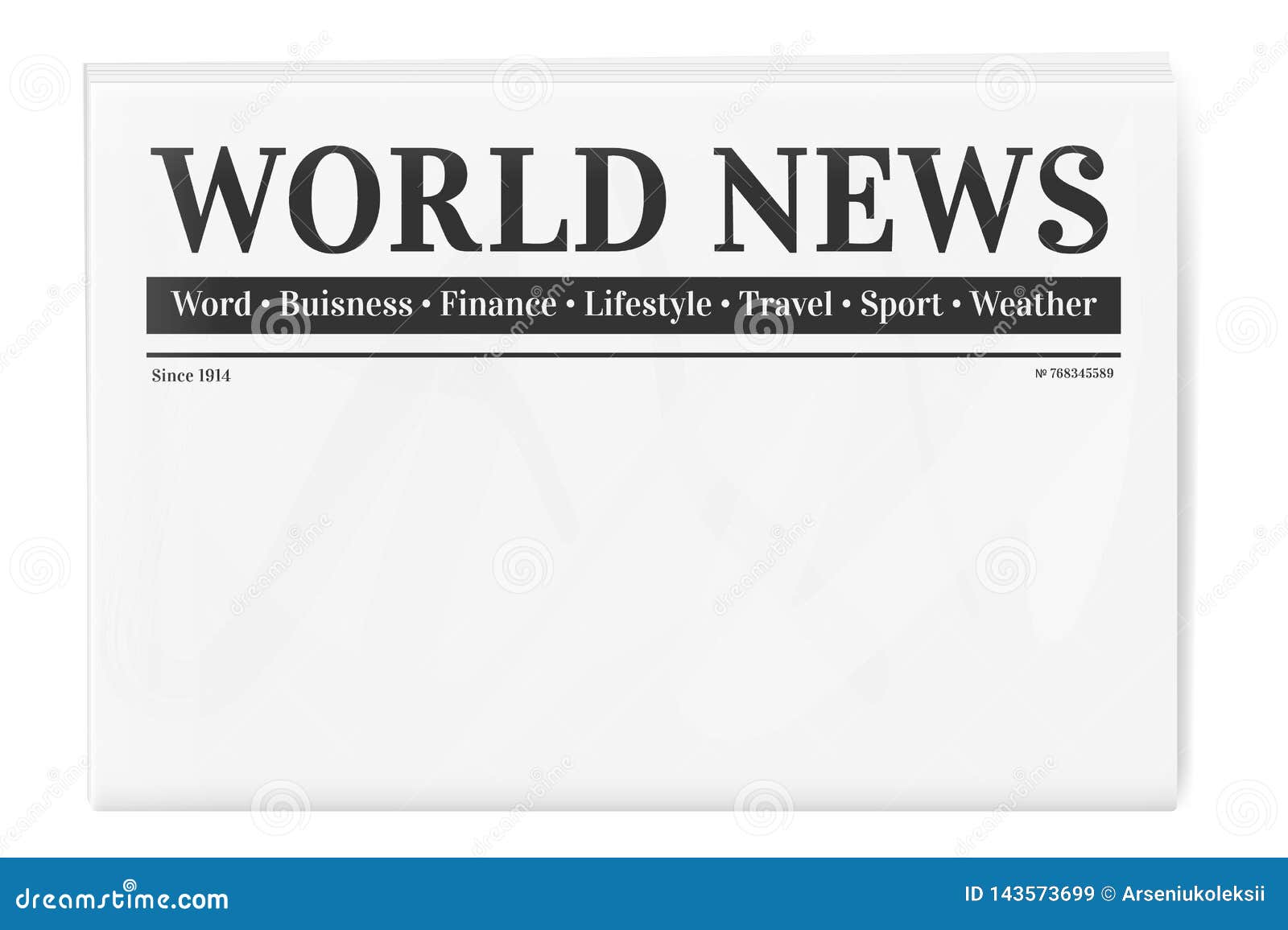 Blank Background for News Page Template Stock Vector Intended For Blank Newspaper Template For Word