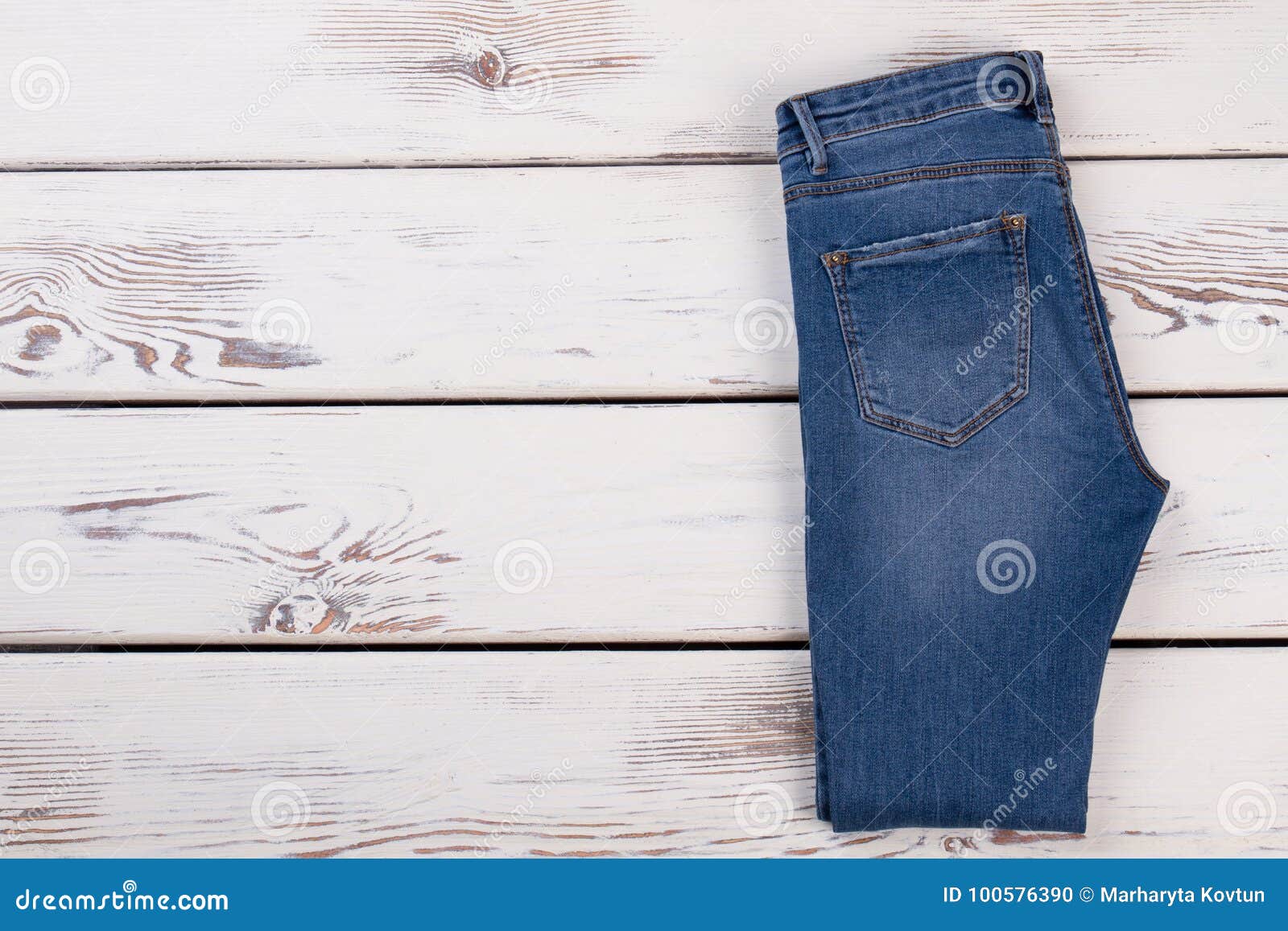 Folded pair of jeans stock photo. Image of item, folded - 100576390