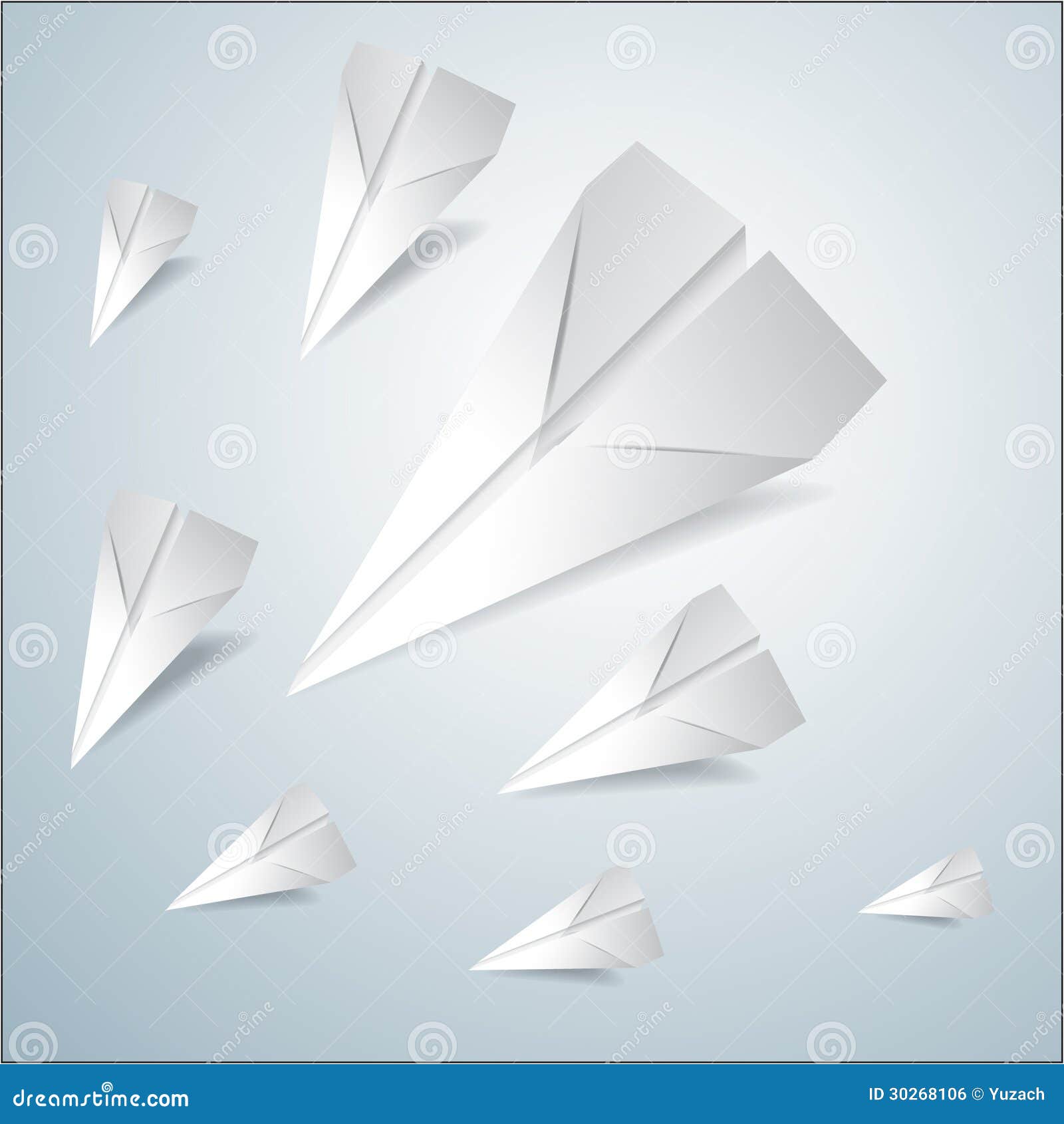 Folded paper airplanes set stock vector. Illustration of element 30268106