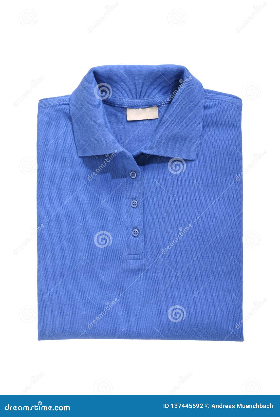 Folded Polo Shirt Royal Blue Isolated on White Stock Photo - Image of ...