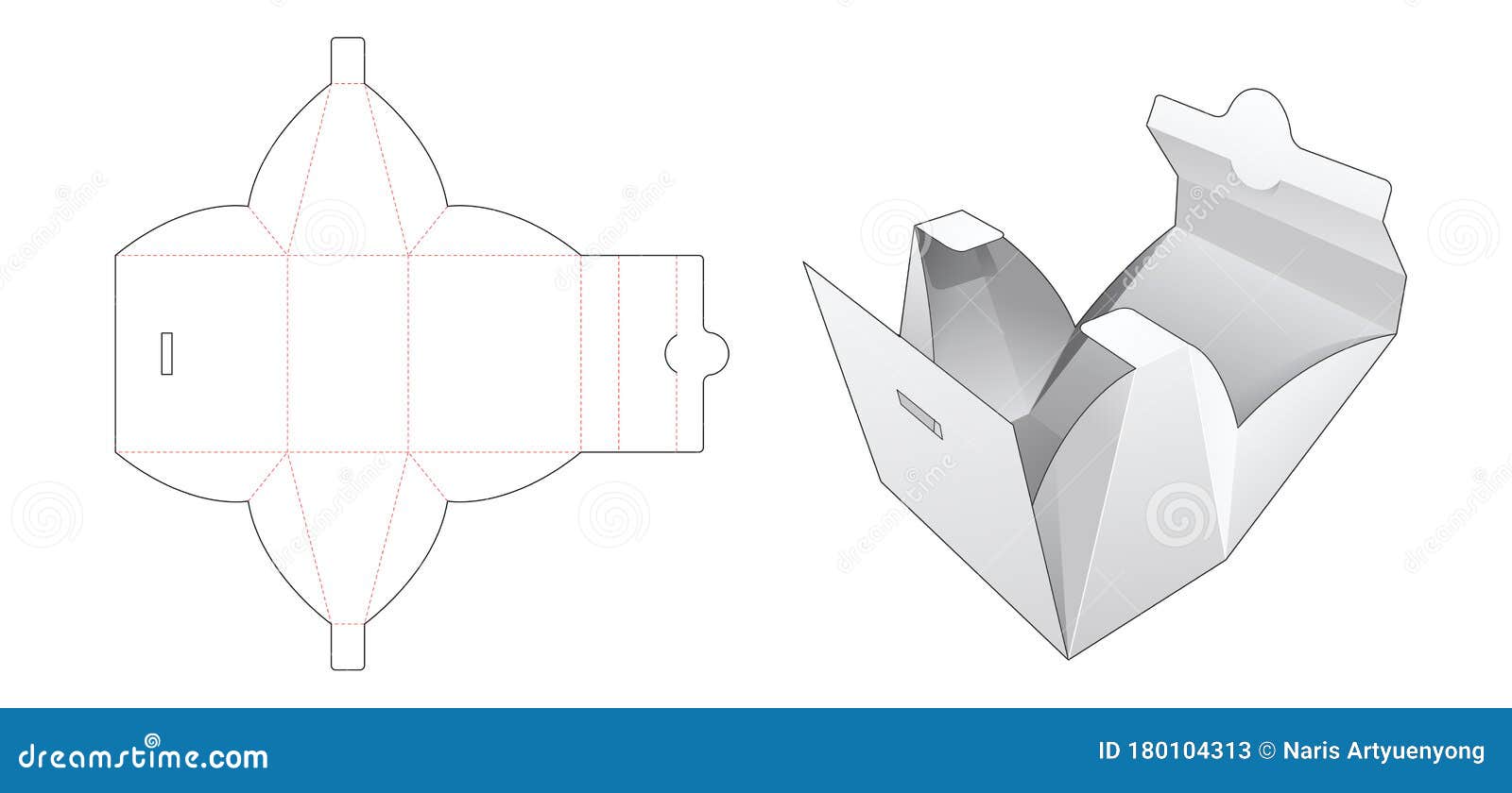 Folded Purse with Flip Top Die Cut Template Stock Vector Illustration