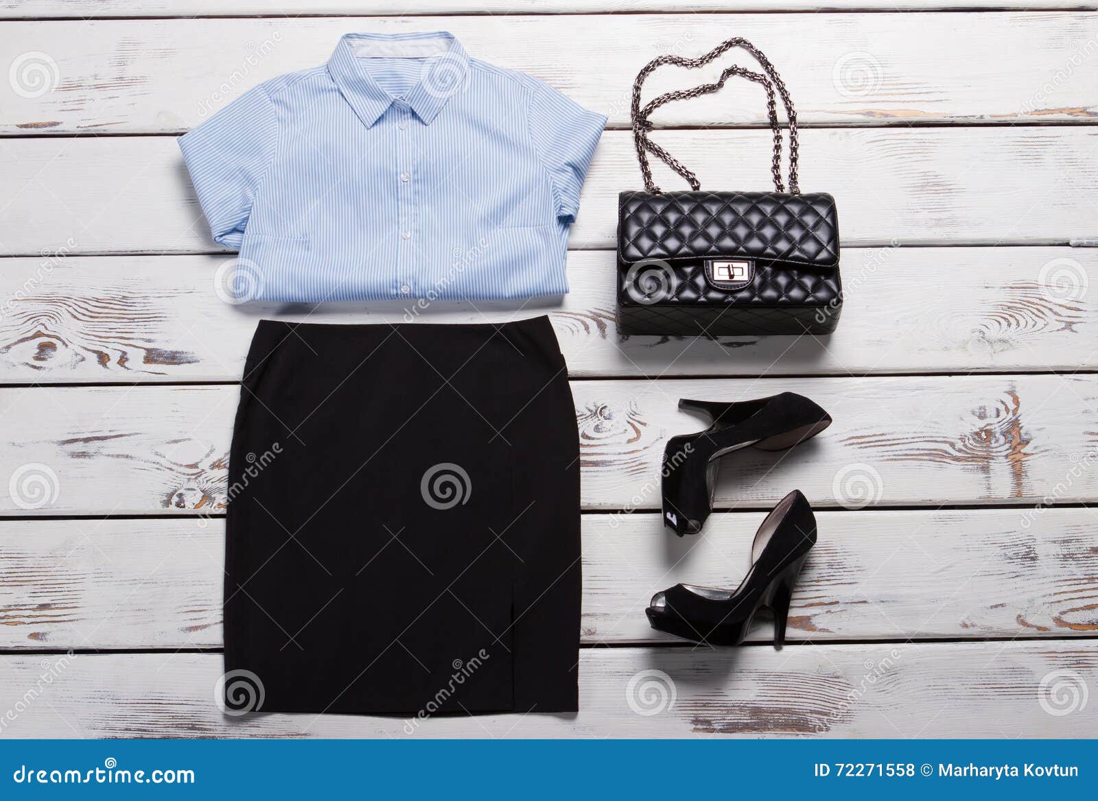 Folded Shirt and Black Skirt. Stock Photo - Image of elegant, dark ...
