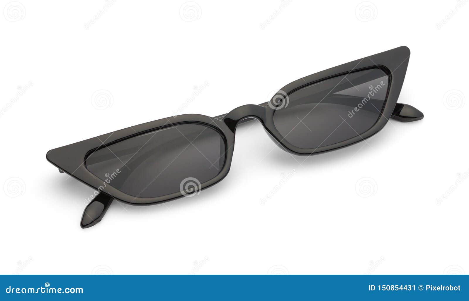 Folded Slim Black Sunglasses Stock Image - Image of cool, slim: 150854431
