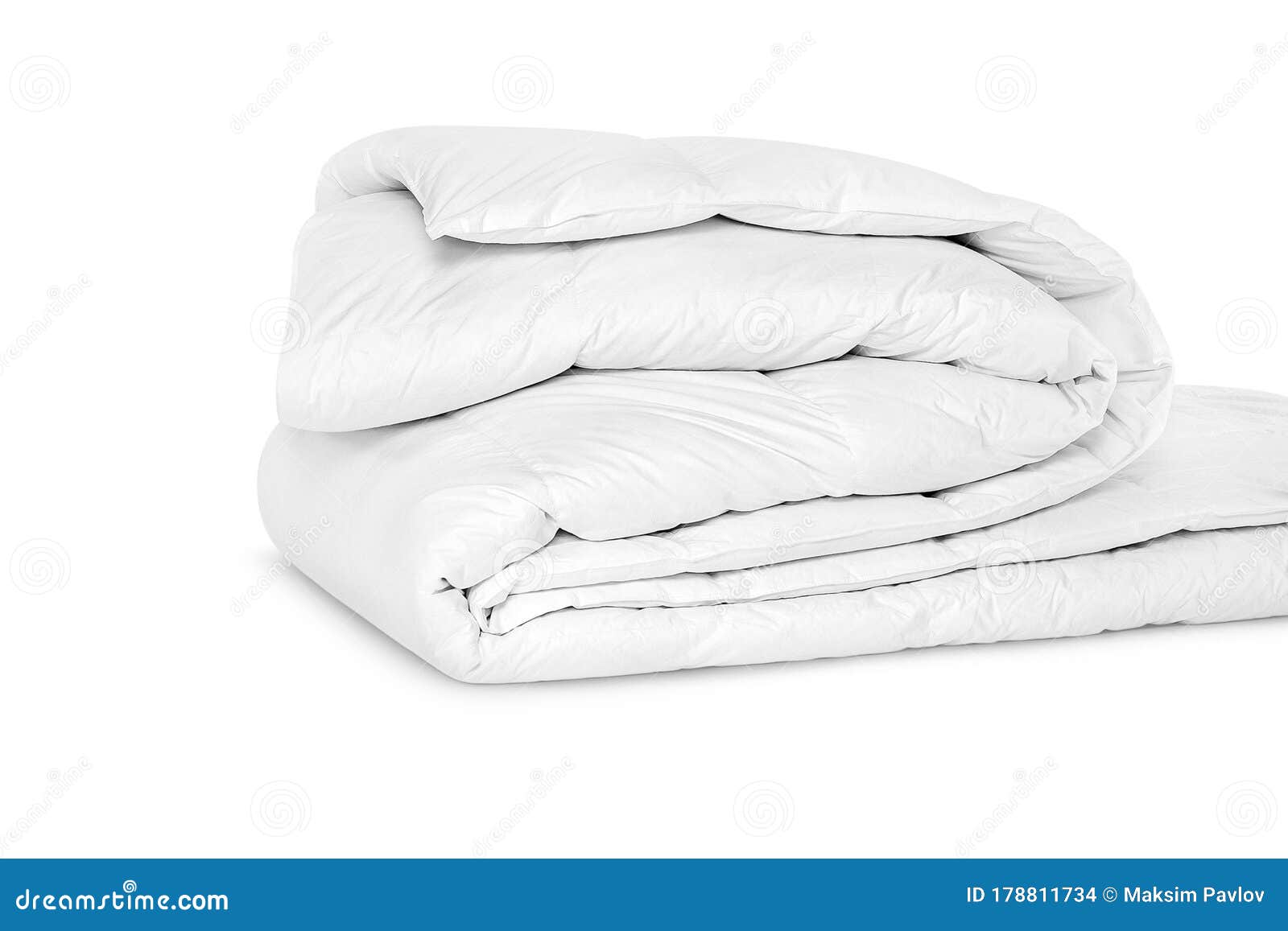 Folded Soft White Blanket, Bedspread or Duvet for a Comfortable Sleep