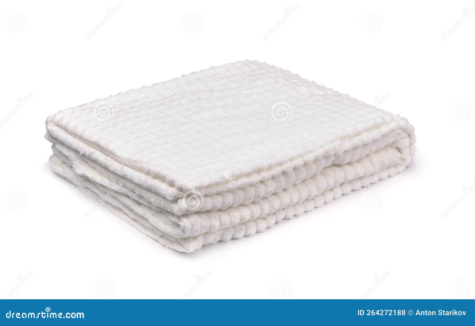 Folded Soft White Fleece Blanket Stock Photo Image of color, fabric