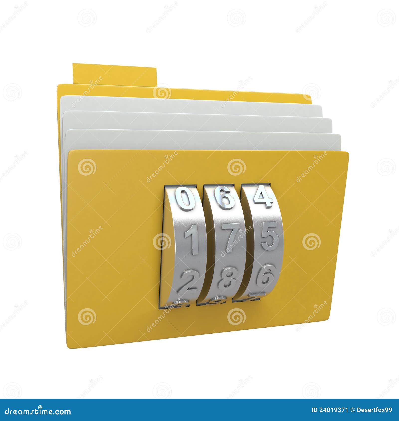 Folder and Combination Lock Stock Illustration Illustration of
