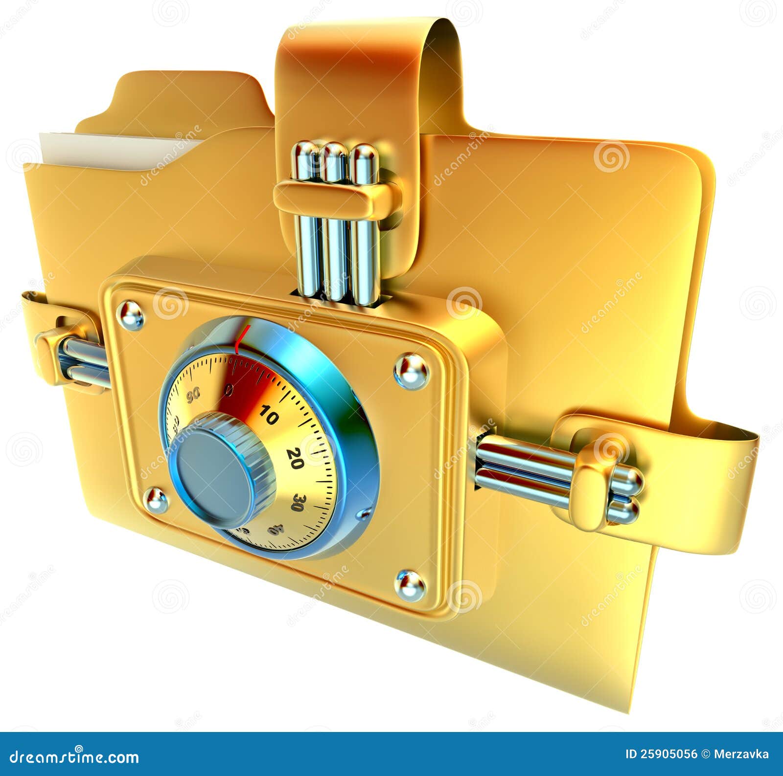 Folder with Combination Lock Stock Illustration Illustration of dial