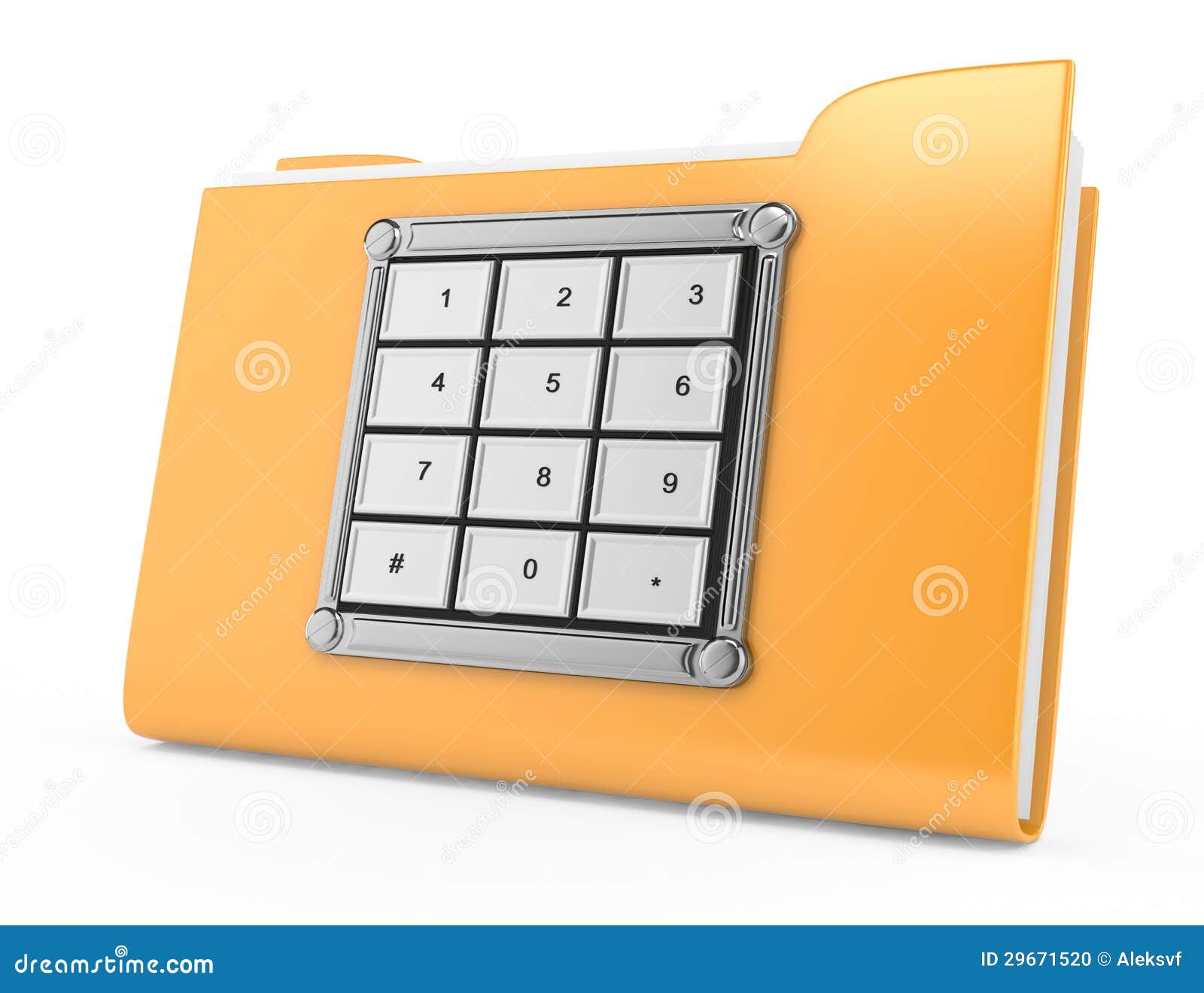 Folder with Combination Lock Stock Illustration Illustration of