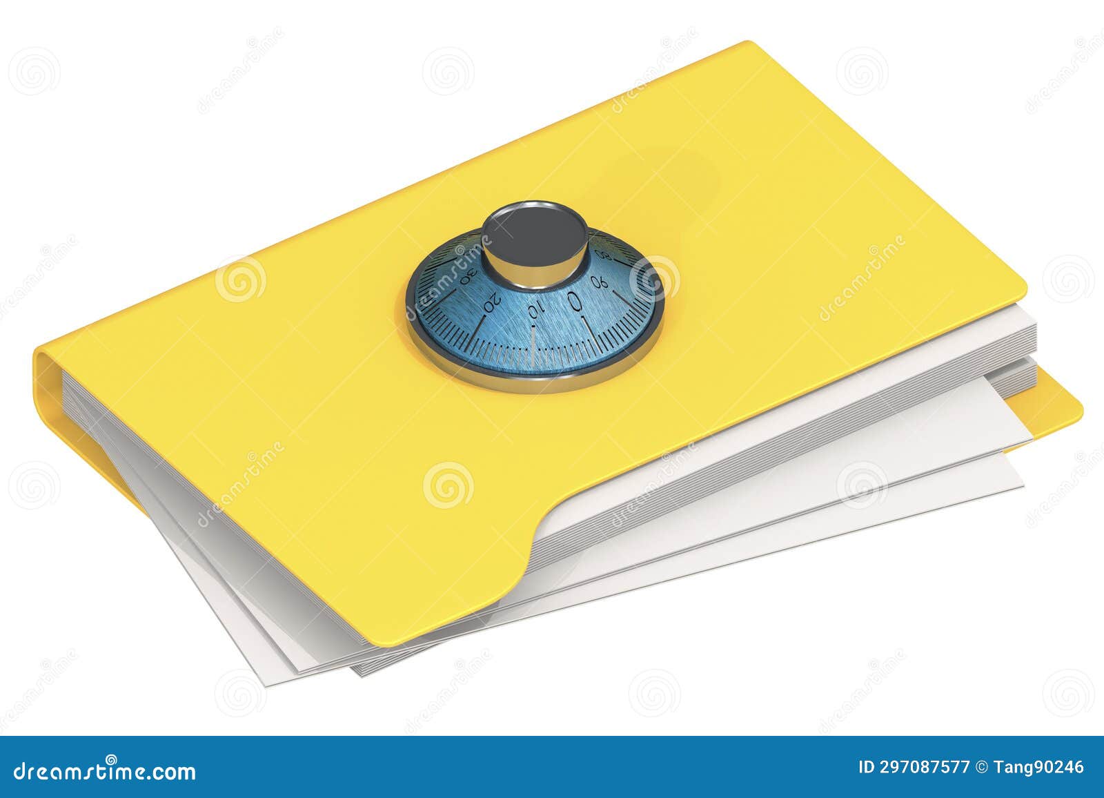 Folder with Combination Lock Isolated Stock Illustration Illustration