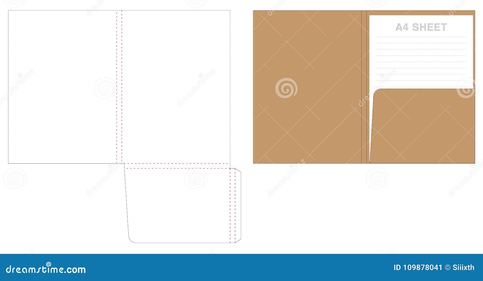Folder Die Cut Mock Up Template Vector Stock Vector Illustration of