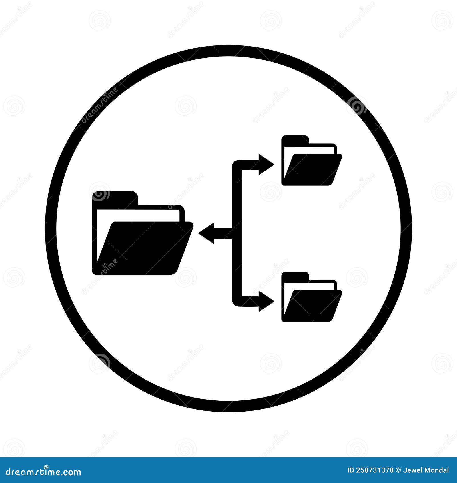 folder, folder structure icon. black  sketch