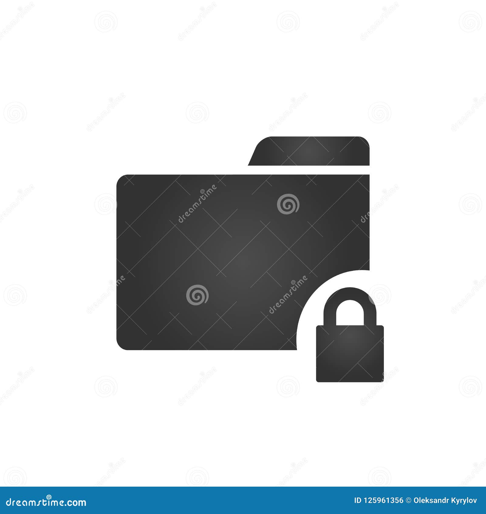 Folder Icon With Lock Icon Protected In Trendy Flat Style Isolated On