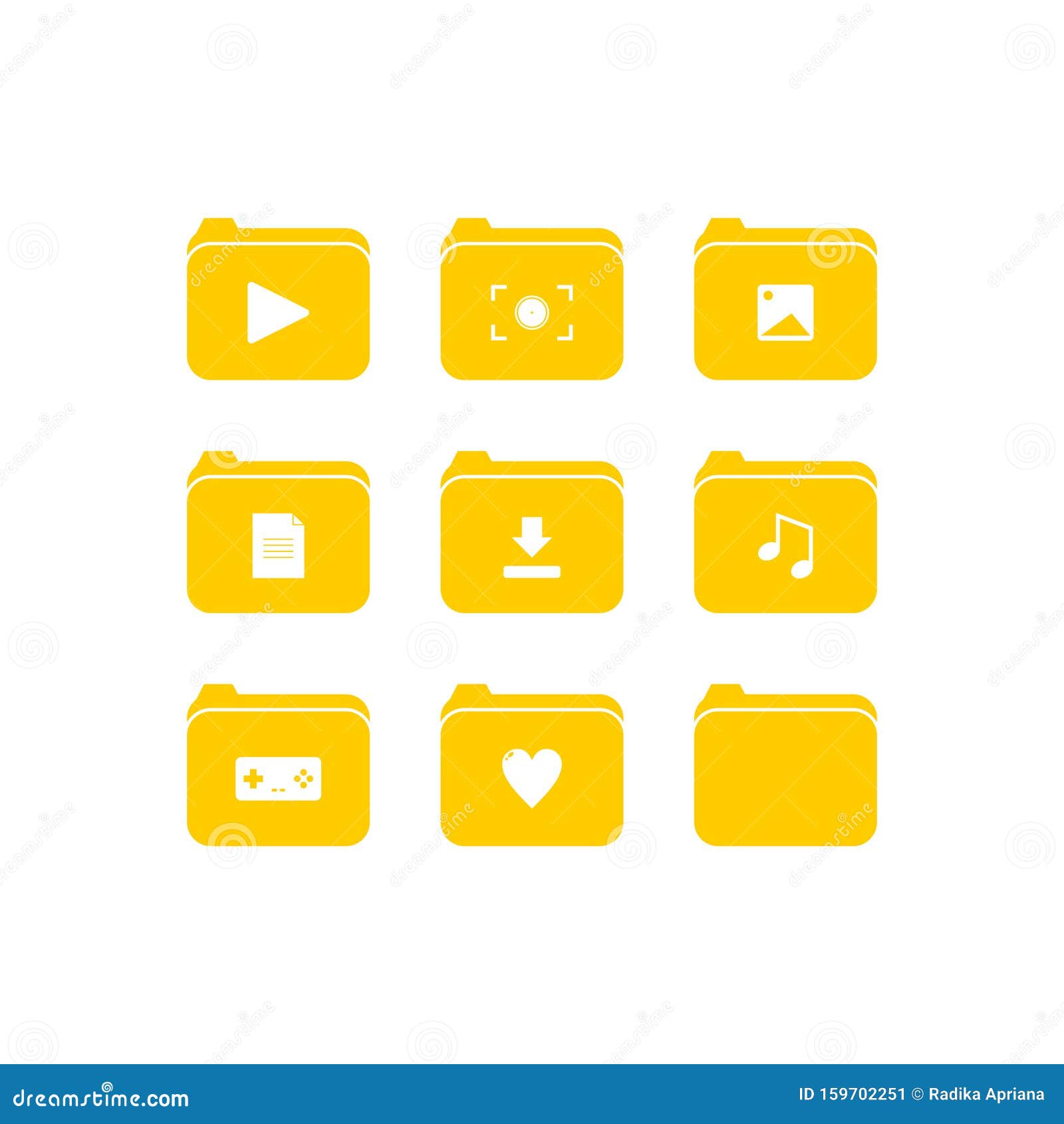 Folder Icon with Orange Color - Vector Icon Stock Vector - Illustration ...