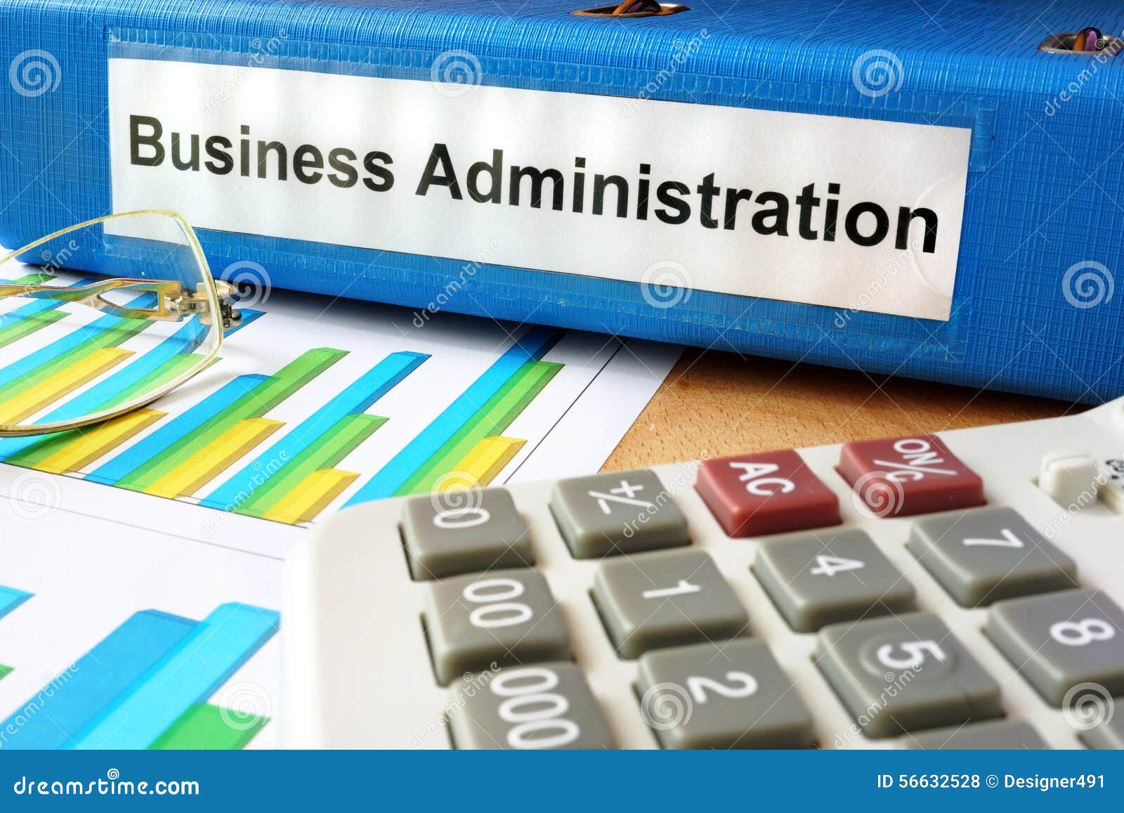 folder with label business administration.