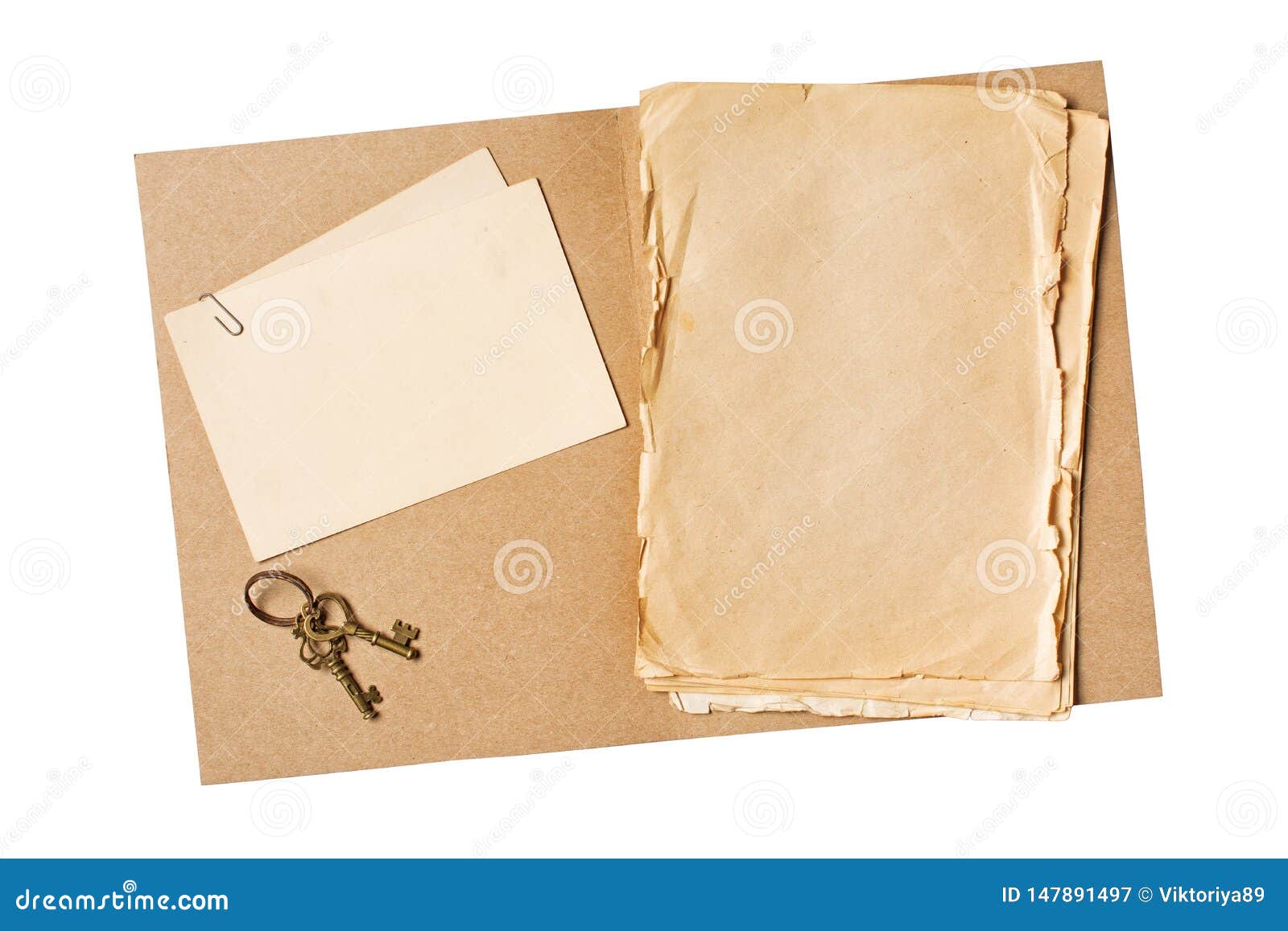 Download Folder With Old Yellowed Paper And Mockup For Vintage Card Stock Image Image Of Antique Paper 147891497